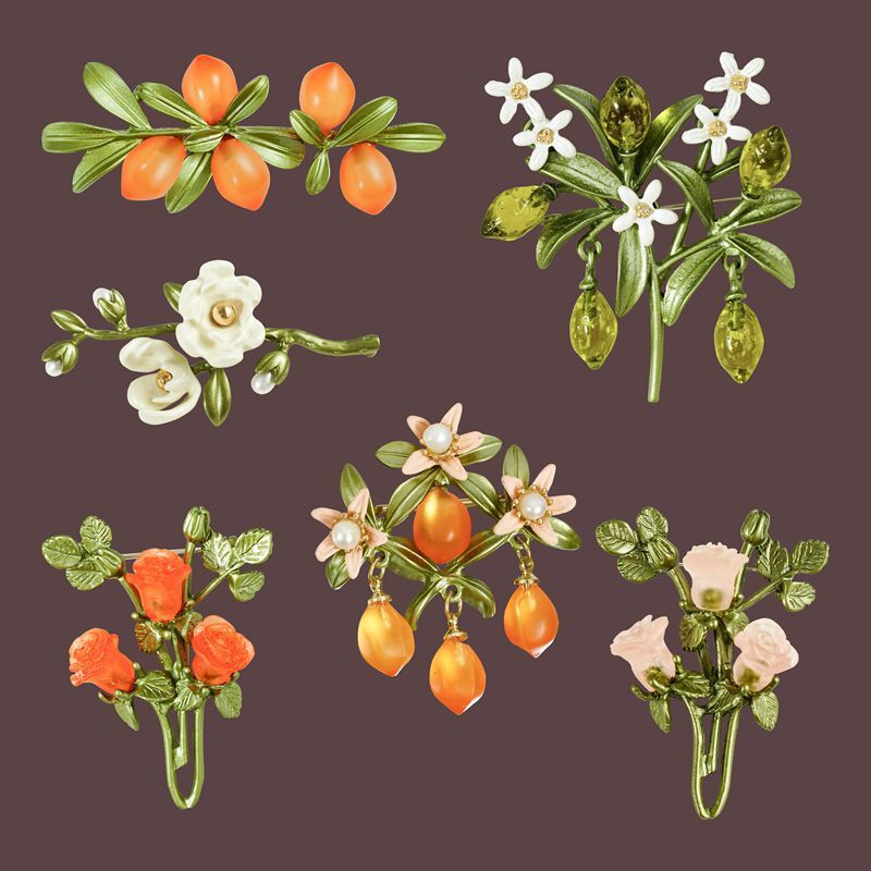 luxurious Vintage Plant Flower Brooches Elegant Woman Party Wedding Clothes