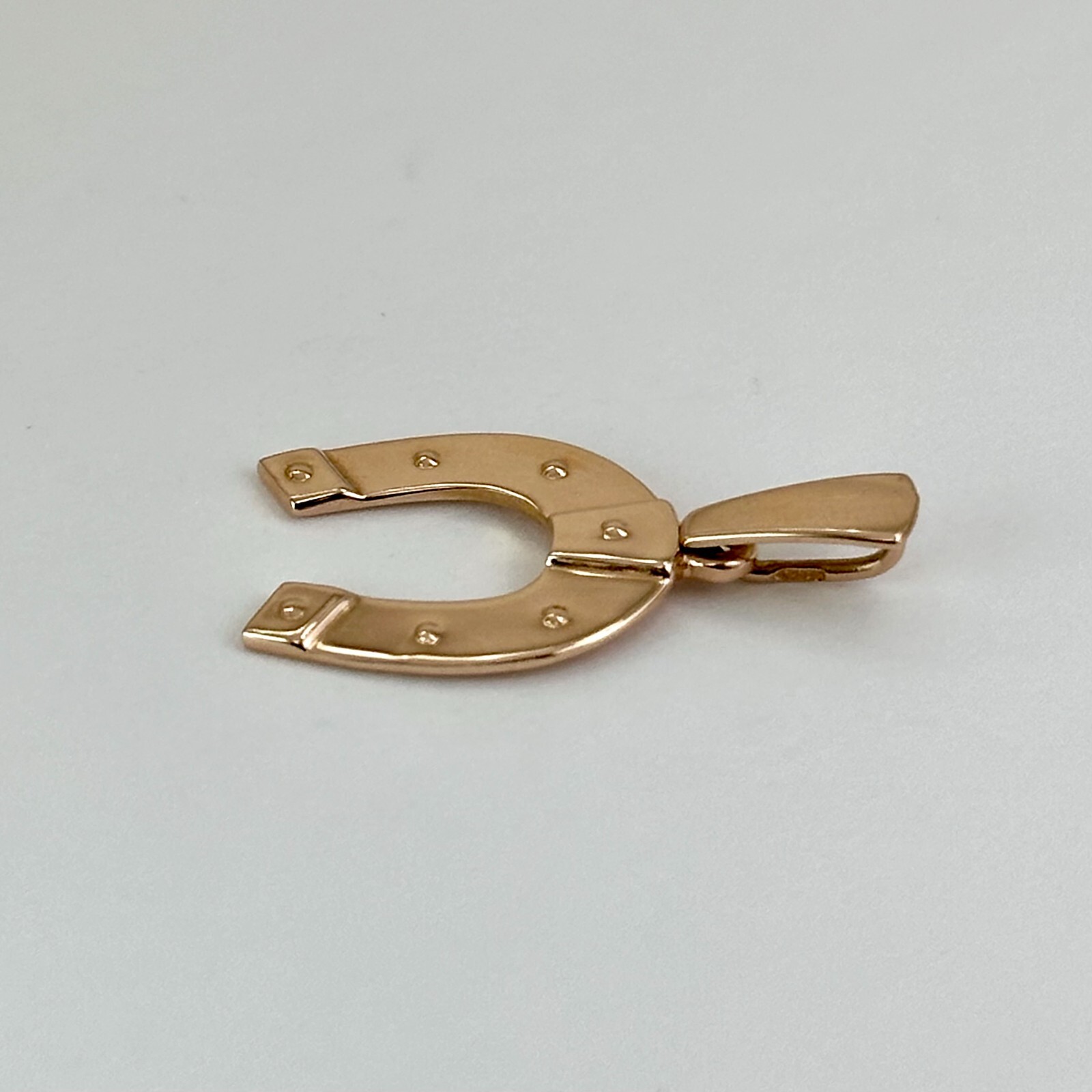 Chic Vintage Original Soviet Rose Gold 583 14k Pendant “Horseshoe” 1,73 g.