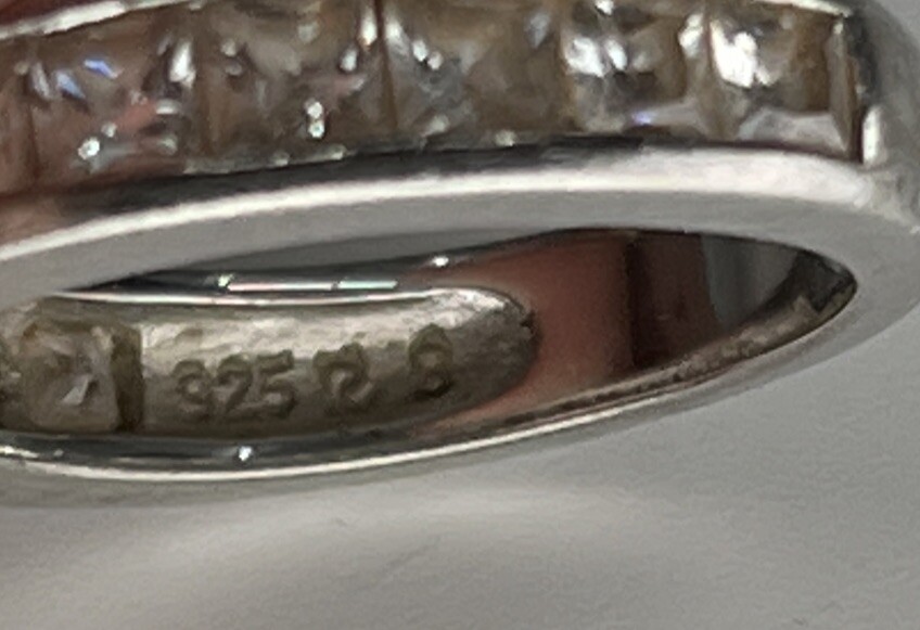 Vintage Estate Sterling Silver & Sparkly Cubic Zirconia Pave Ring Size 8