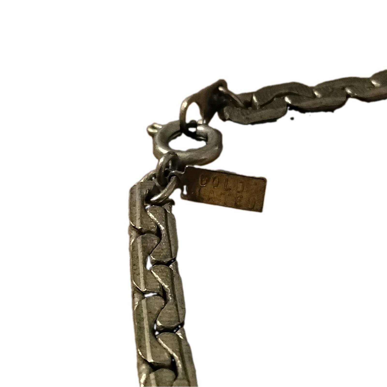 Vintage Gold-Filled Curb Chain Necklace 18 in Spring Ring Closure No Stone