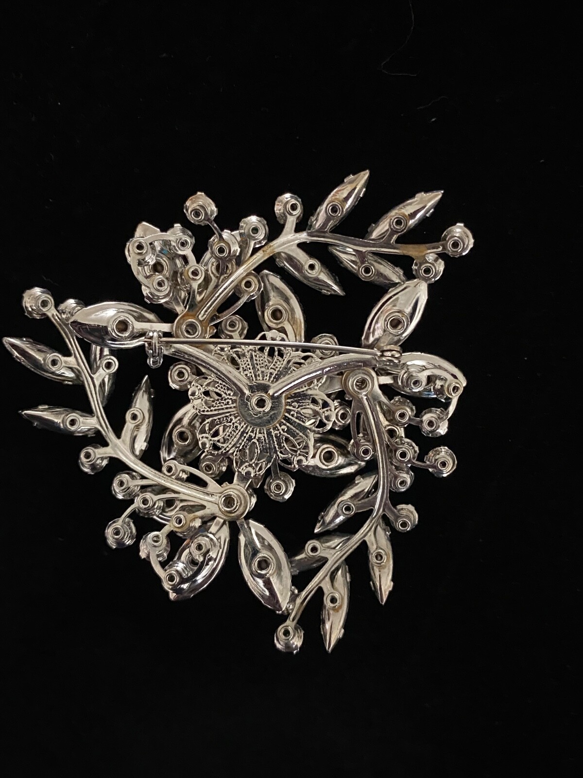 Brooch Juliana D&E unsigned Smoky Crystal Faceted AB Rhinestone VTG
