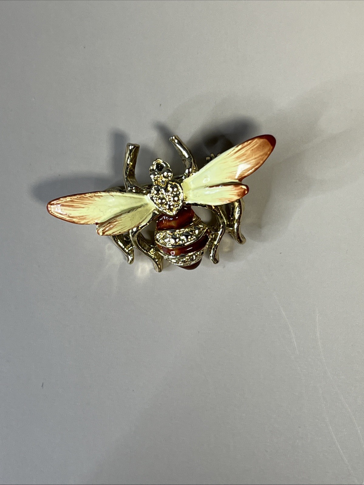 Vintage Brooch Bee Bug Insect Enameled Gold Tone Nature