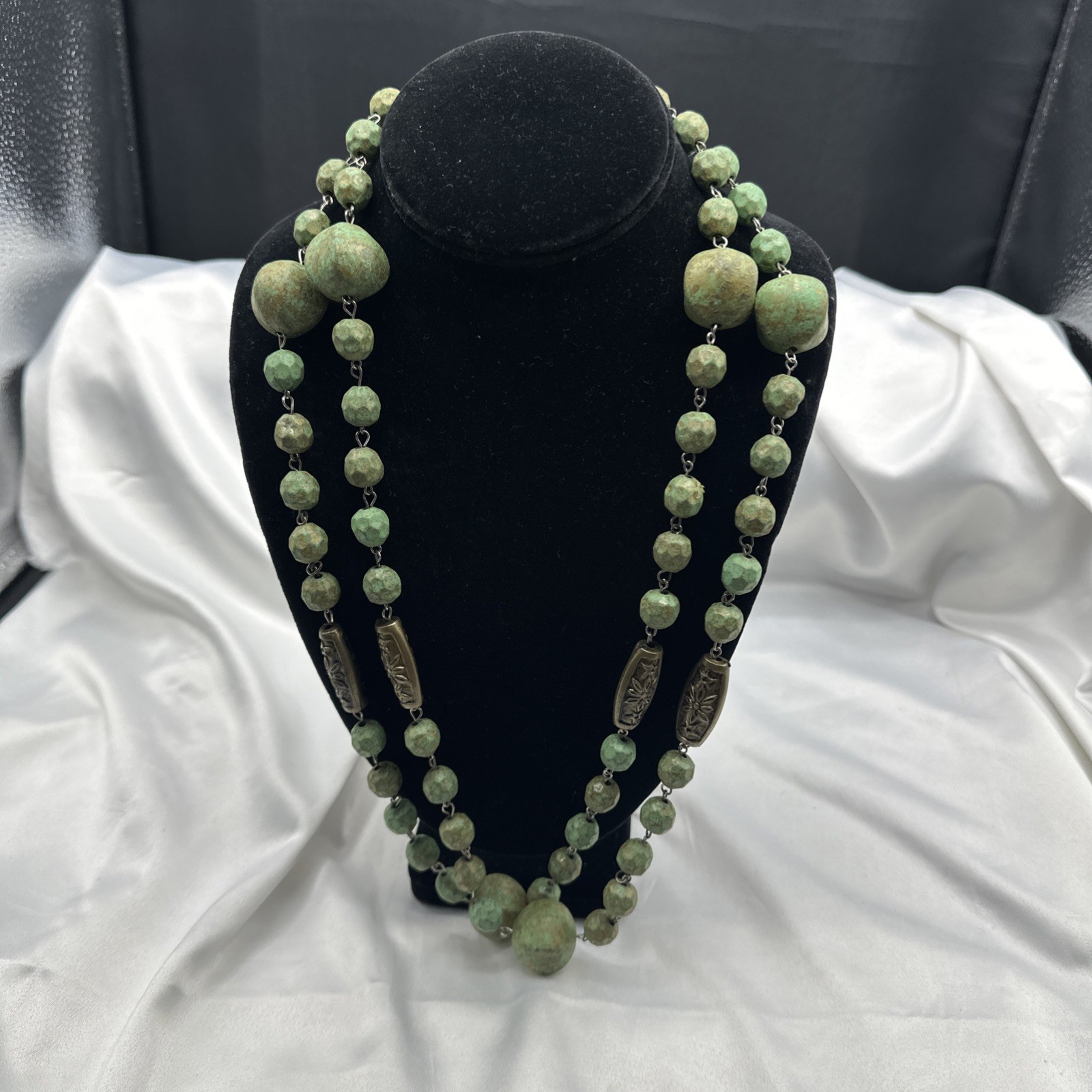 Vtg Handcrafted Extra Long Painted Beads Necklace. It’s 36” Long. See pics.