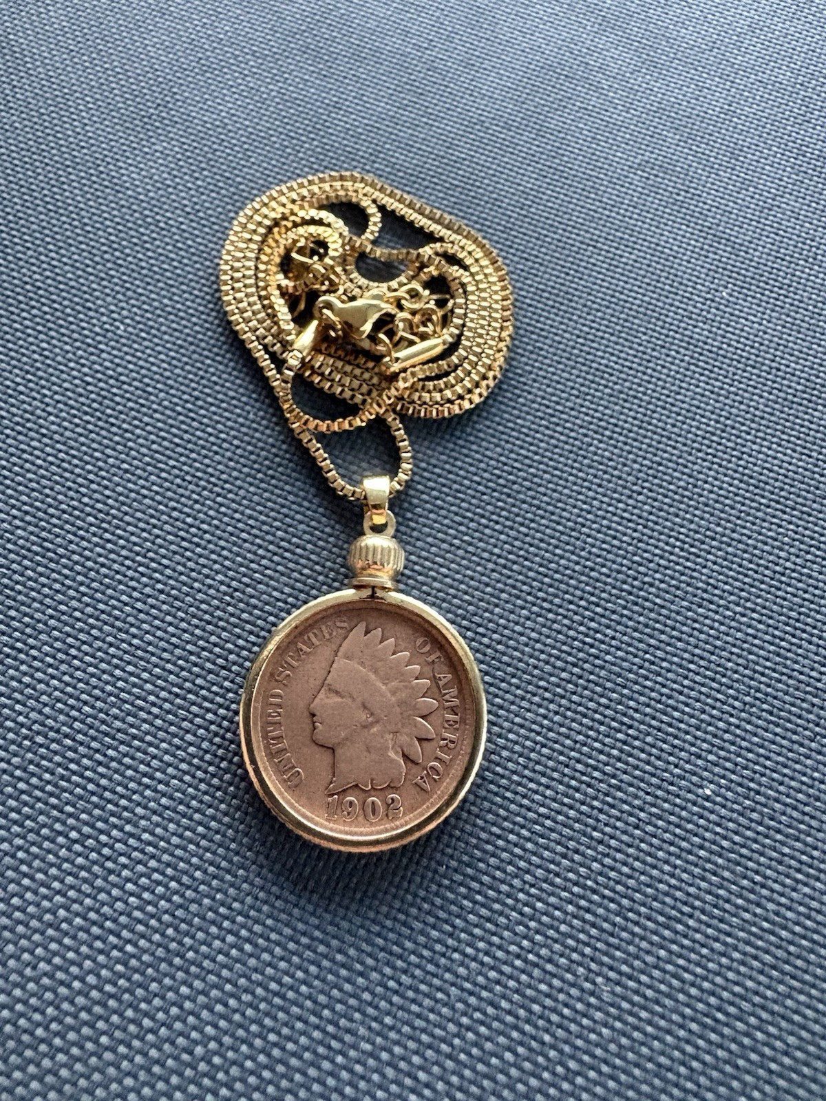 Indian Head Penny Necklace – Authentic Coin – 20in Adjustable Stainless Chain