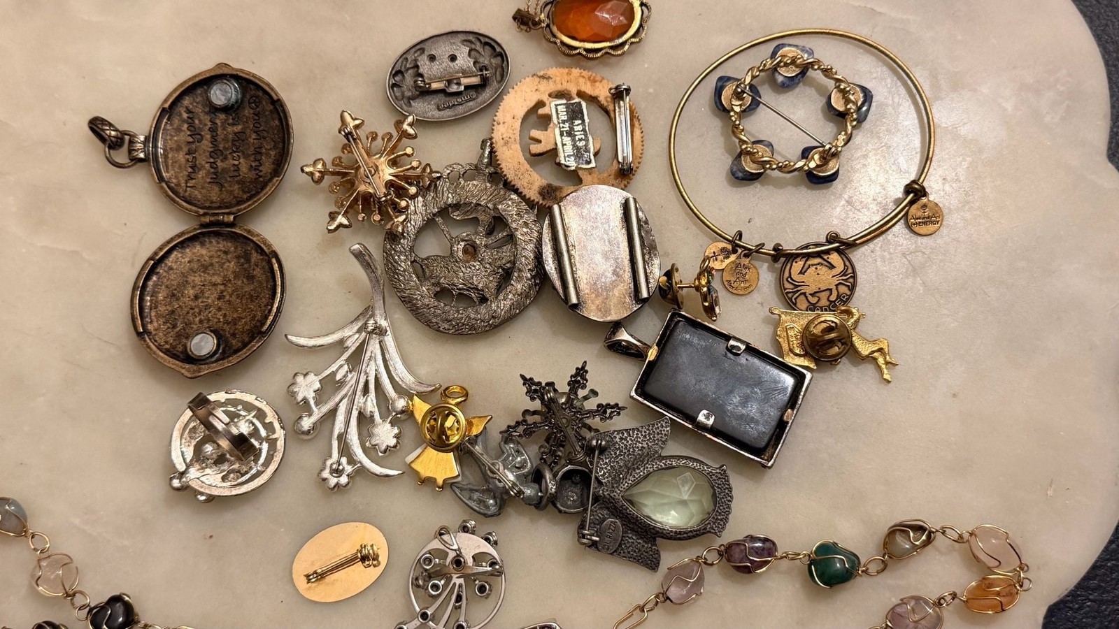 Assorted Vintage Costume Jewelry Collection Including Alex and Ani and Razza