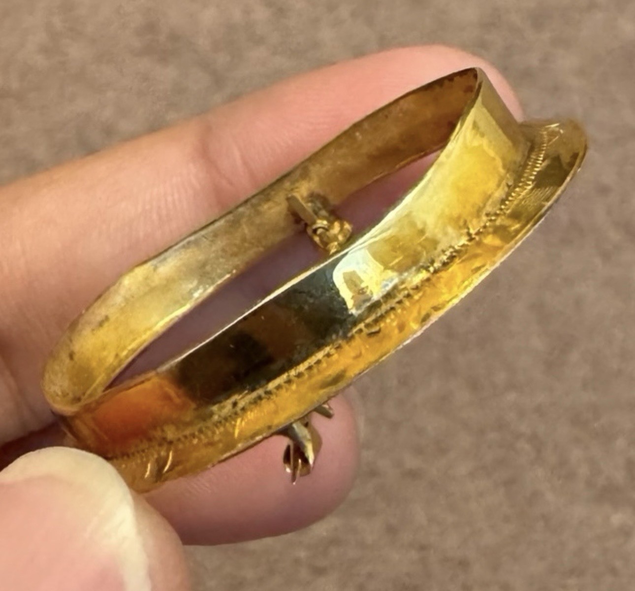 Vintage Solid 10k Gold Cameo Setting, 2.7g