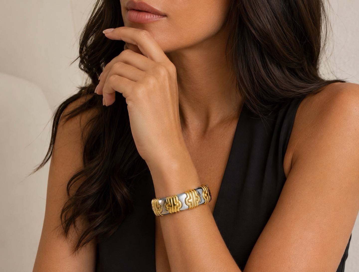 Vintage Bvlgari Bulgari Parentesi Two-Tone Bracelet