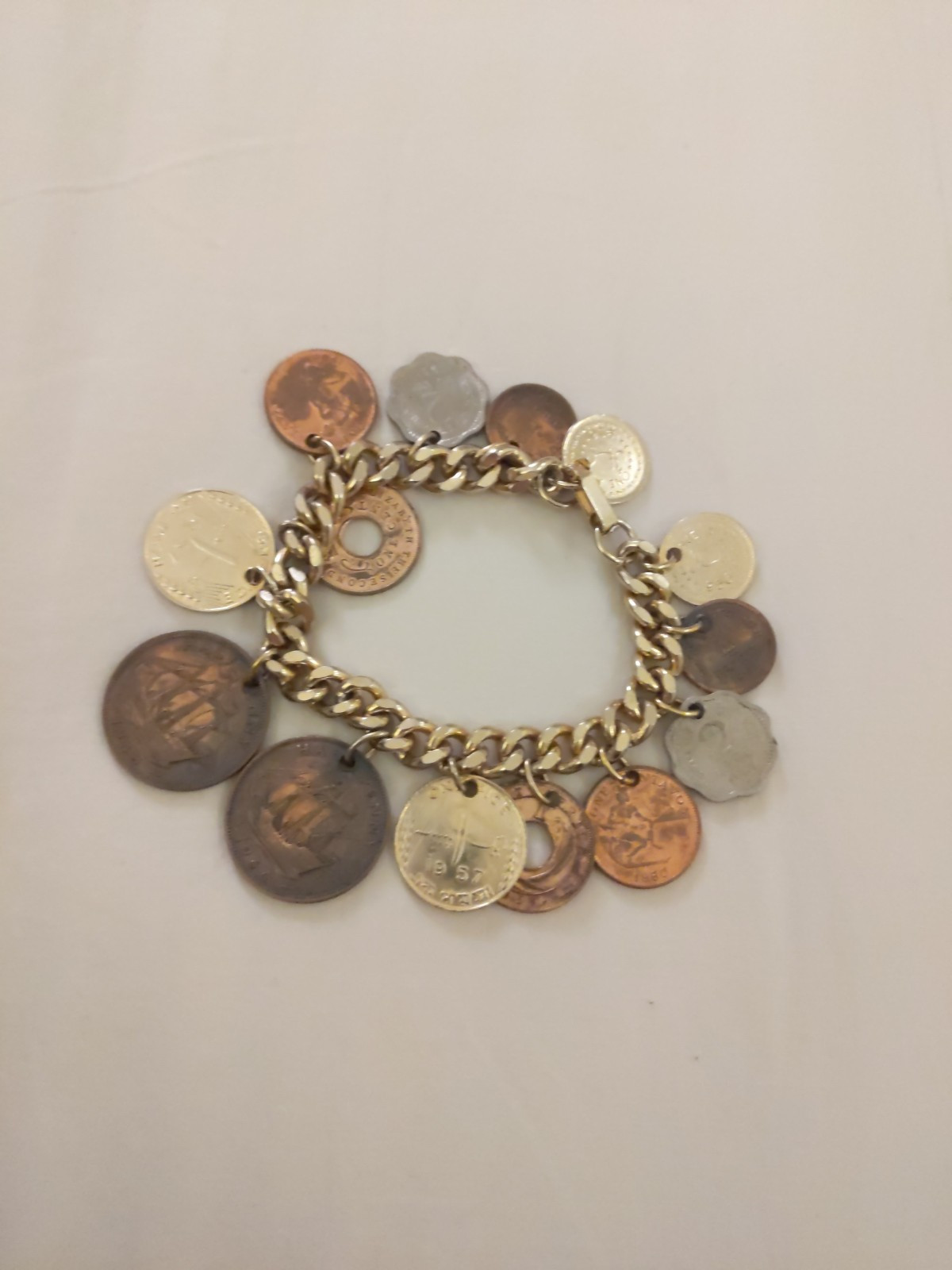Old 1950’s Coins From Around The World Bracelet