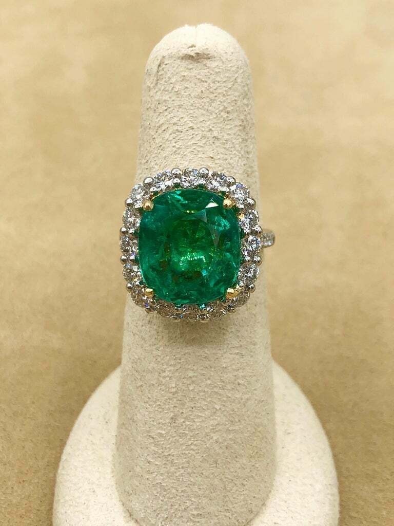 Natural Emerald 4.50 Ct Art Deco Antique Vintage Engagement Ring 925 Silver