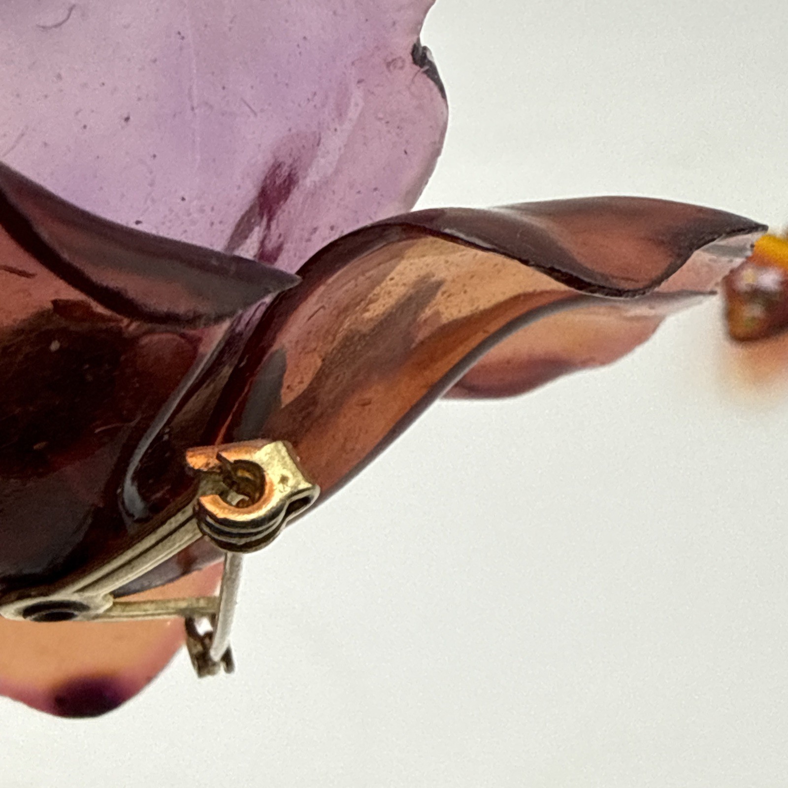 Vintage Rhinestone Celluloid Acetate 3-D Flower Pin And Butterfly Hair Clip