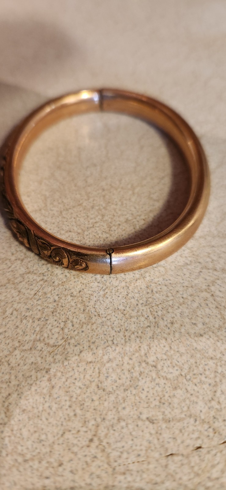 Antique Hinged Cuff WMC Stamped Bangle 1900’s Edward’s Gold Filled
