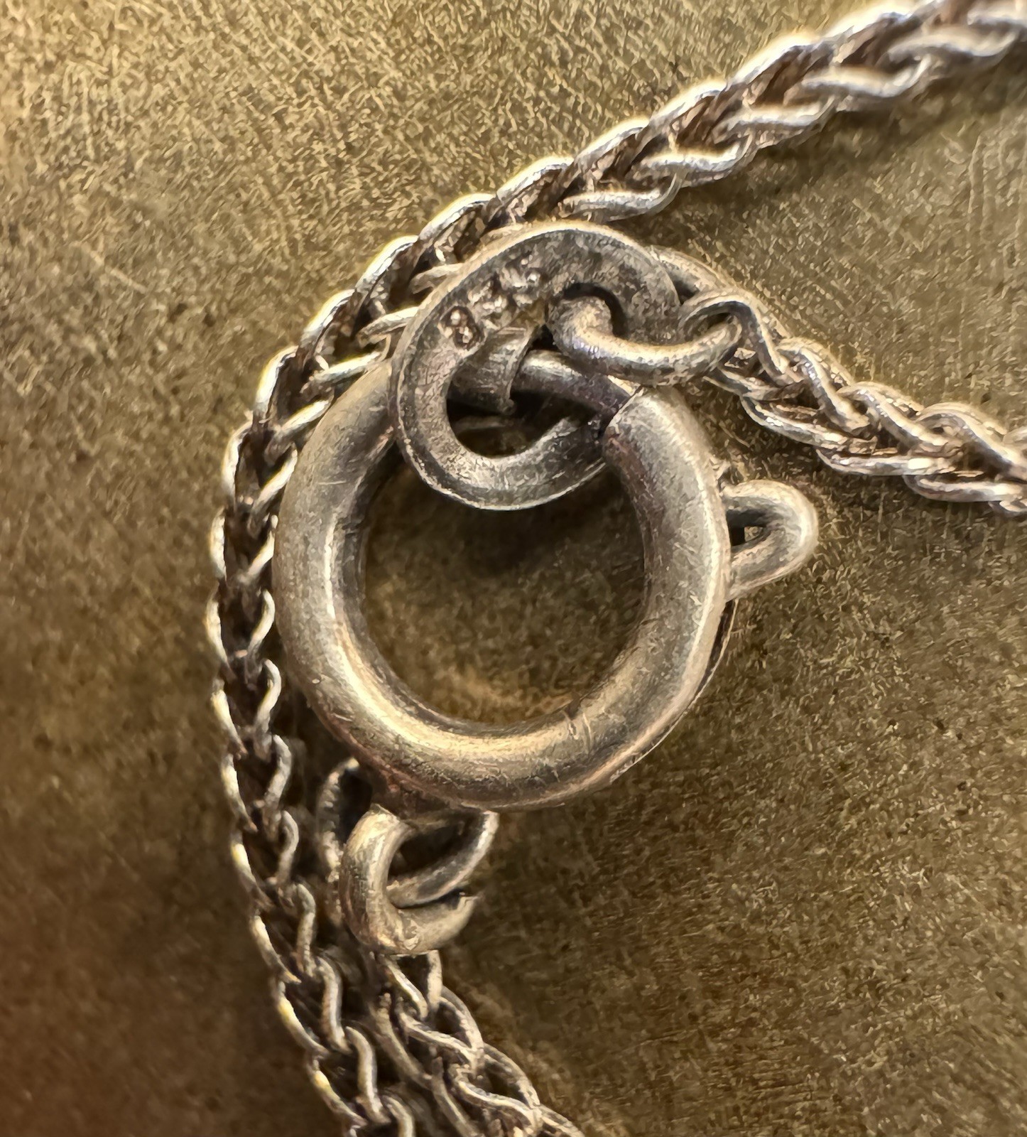 RARE Antique 835 Silver Pendant Large Blue Cut Stone & 835 Necklace Art Nouveau