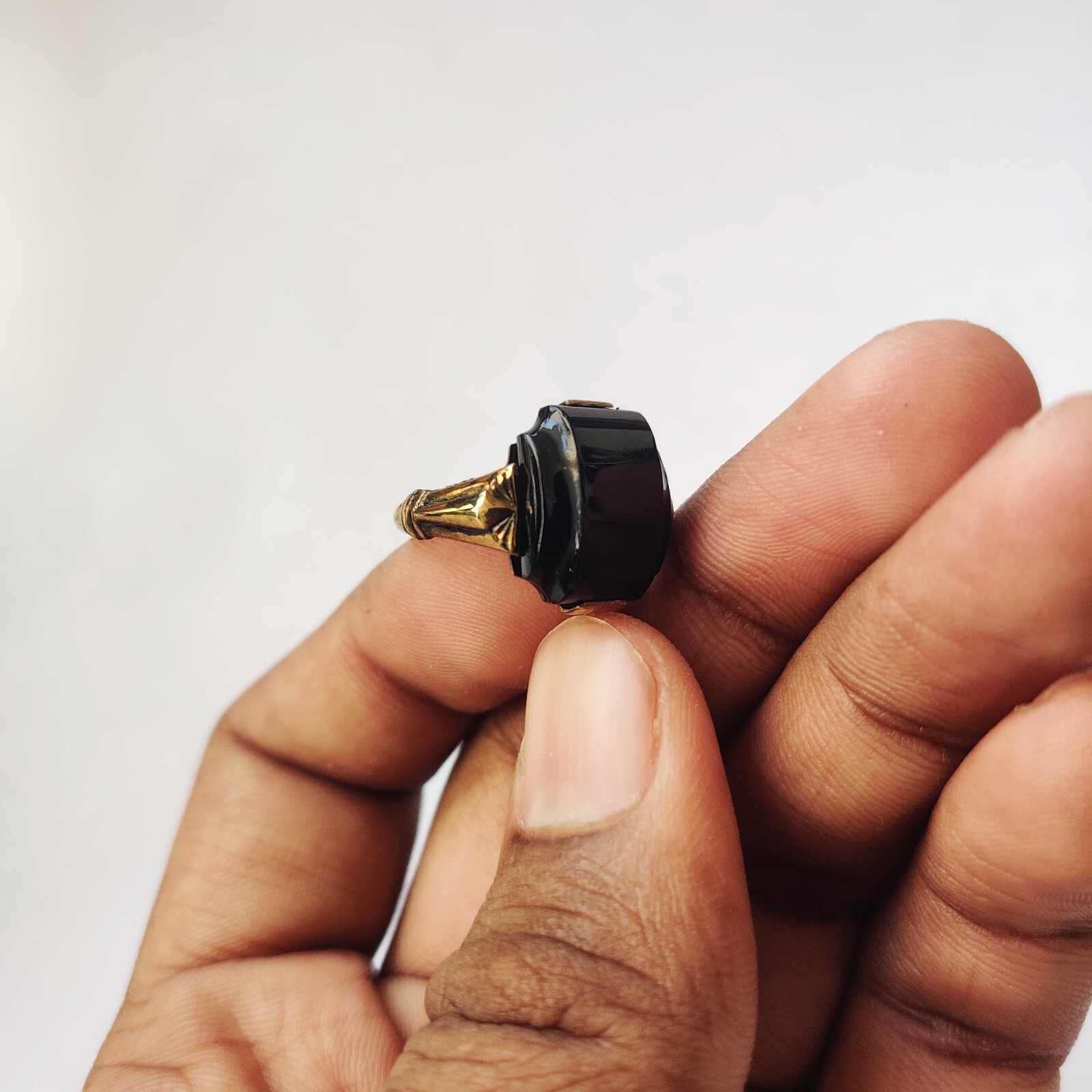antique 925 silver vintage Victorian art deco handmade black onyx ring best gift