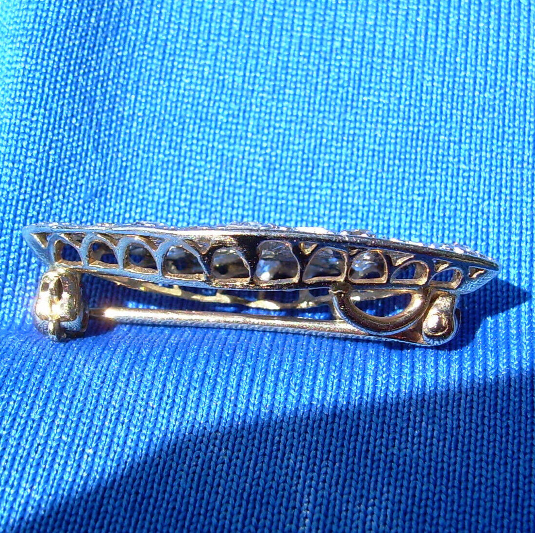 NATURAL EARTH MINED DIAMOND ORIGINAL ART Deco Brooch PLATINUM Filigree Pendant