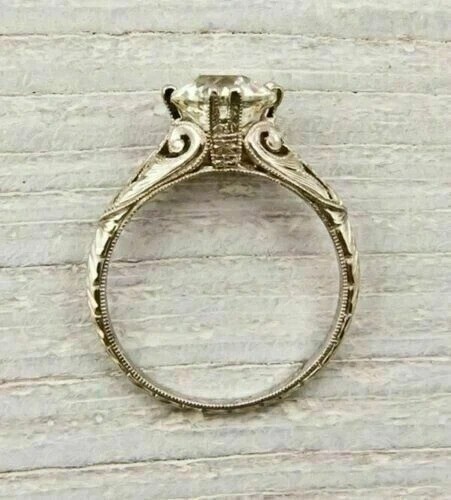 2.2Ct Art Deco Style Lab Created Diamond Engagement Anniversary 14K Gold FN Ring