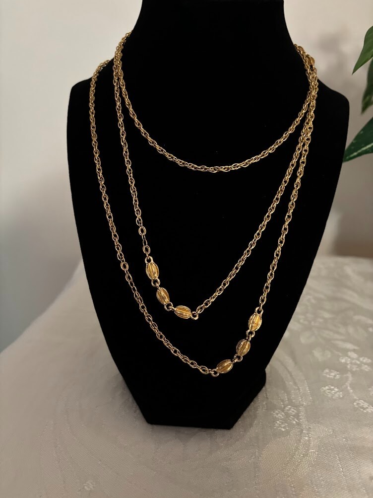 Monet Signed Necklace Gold Tone Chain Link – 57″ for any occasion