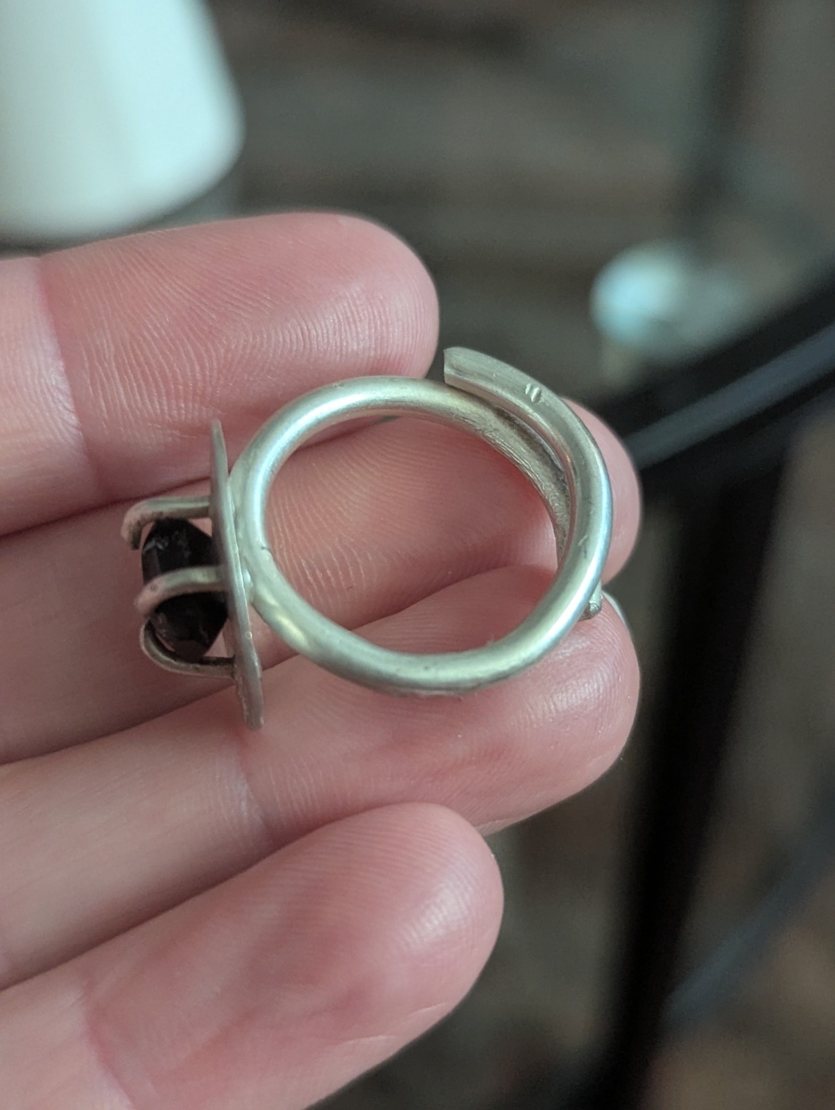 Vintage Silver Modernist Ring 7.5 Freeform Art Sculptural Irregular Handmade