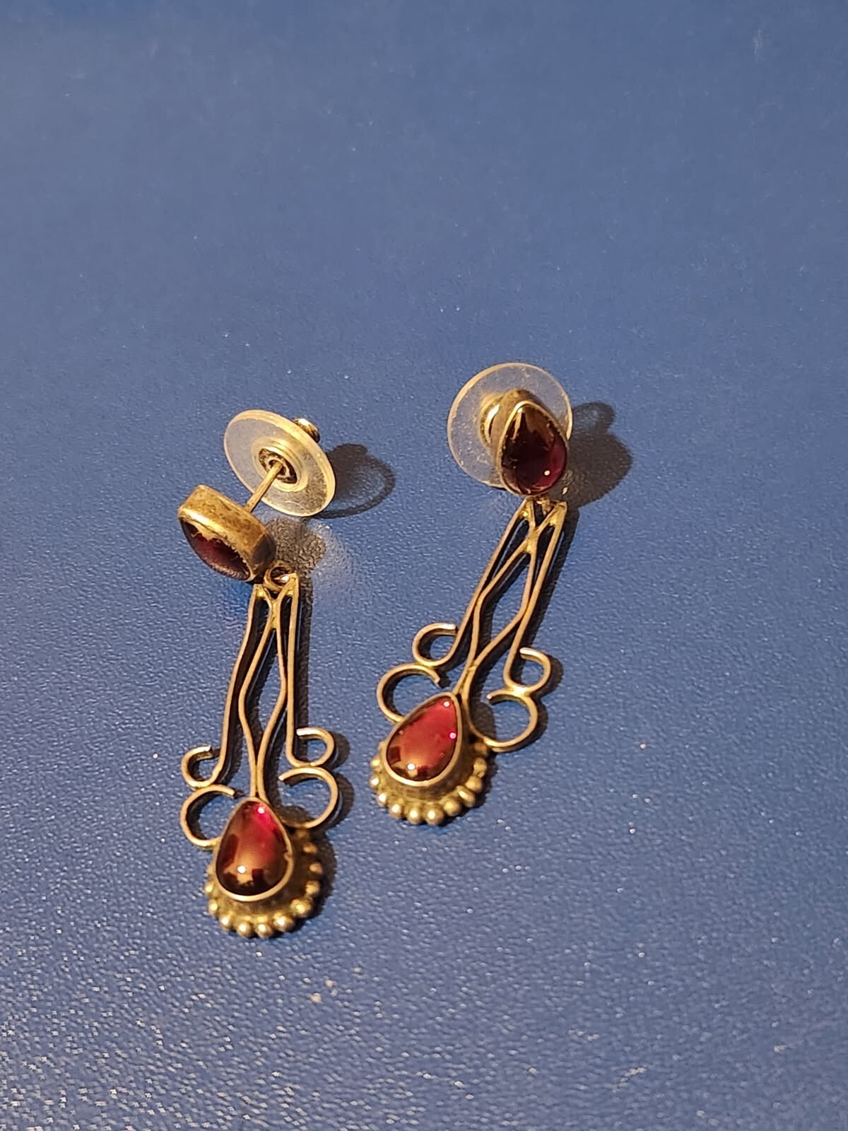 Sterling Silver Amber Dangle Earrings