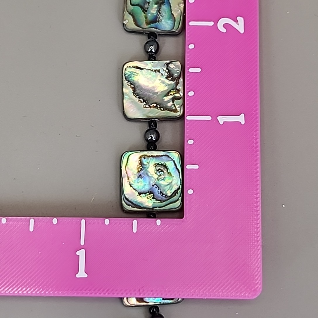 Abalone Bracelet Square Beaded 7.25″