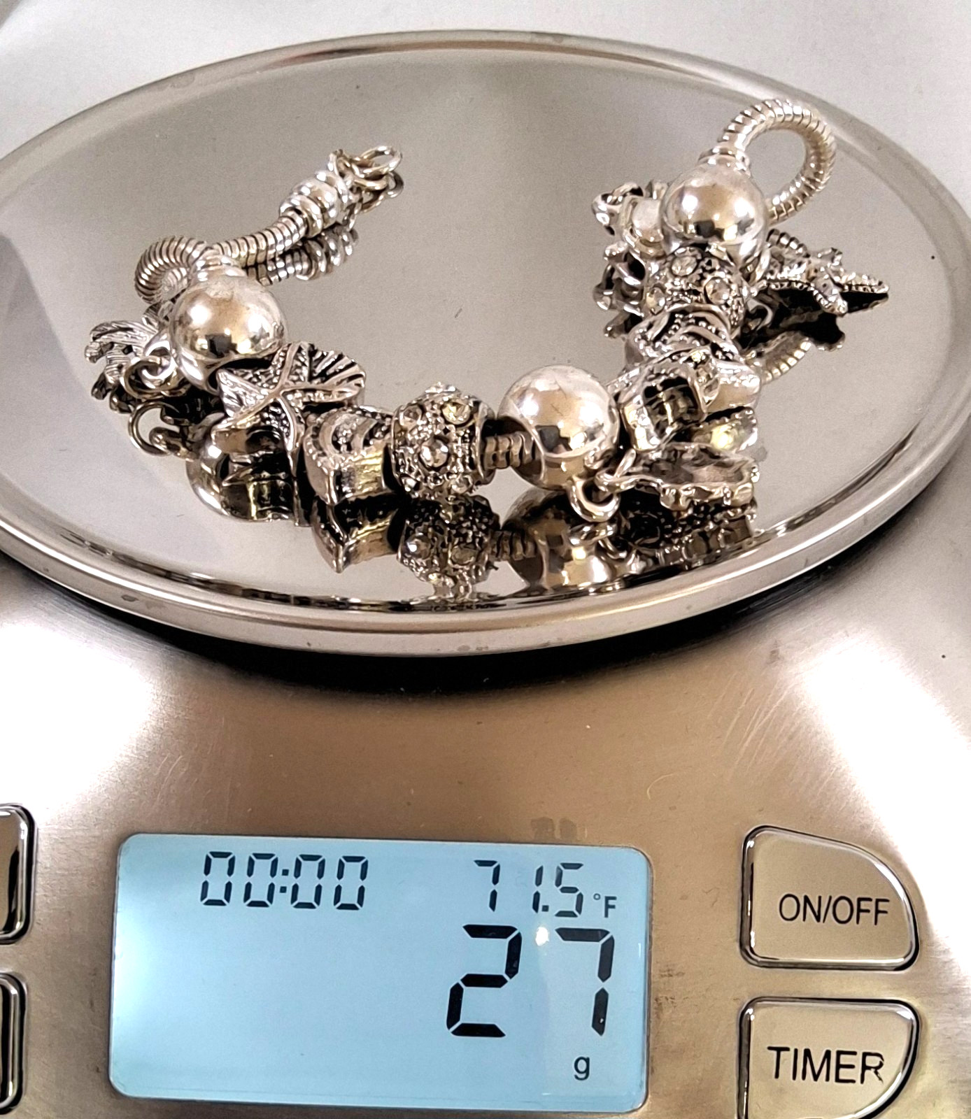 silver tone sea creatures shell 9 charm slide bracelet design