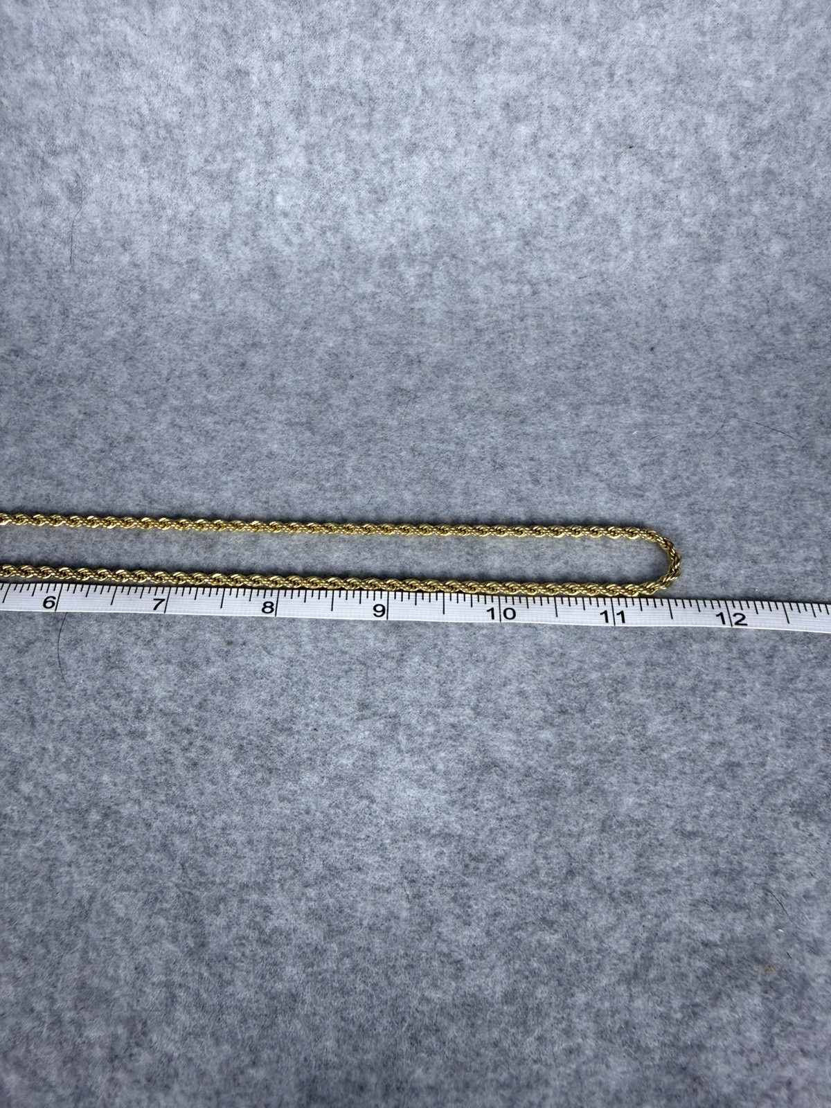 Vintage Gold Tone Rope Chain Necklace 22″ Twisted Chain Classic Unisex