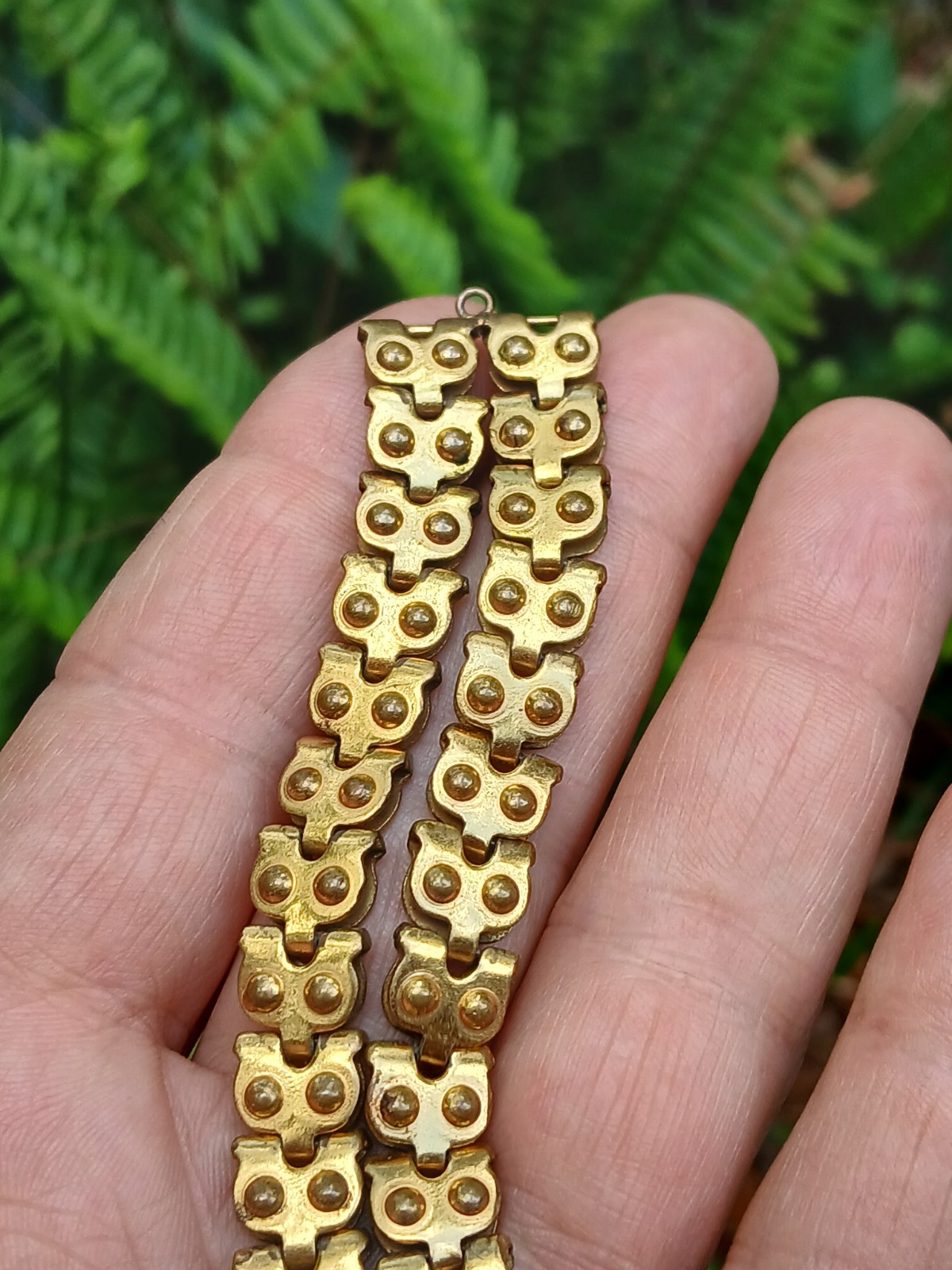 WOW! Antique Victorian Gold Filled Double Row Fancy Tank Tread Link Bracelet
