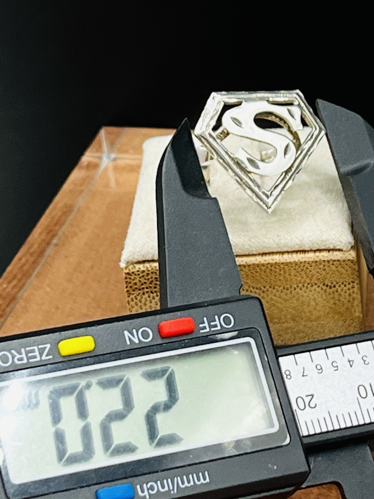 Comics Superman Symbol Open Work VTG. SIGNET Sterling Silver Ring SZ 6.5 Unisex