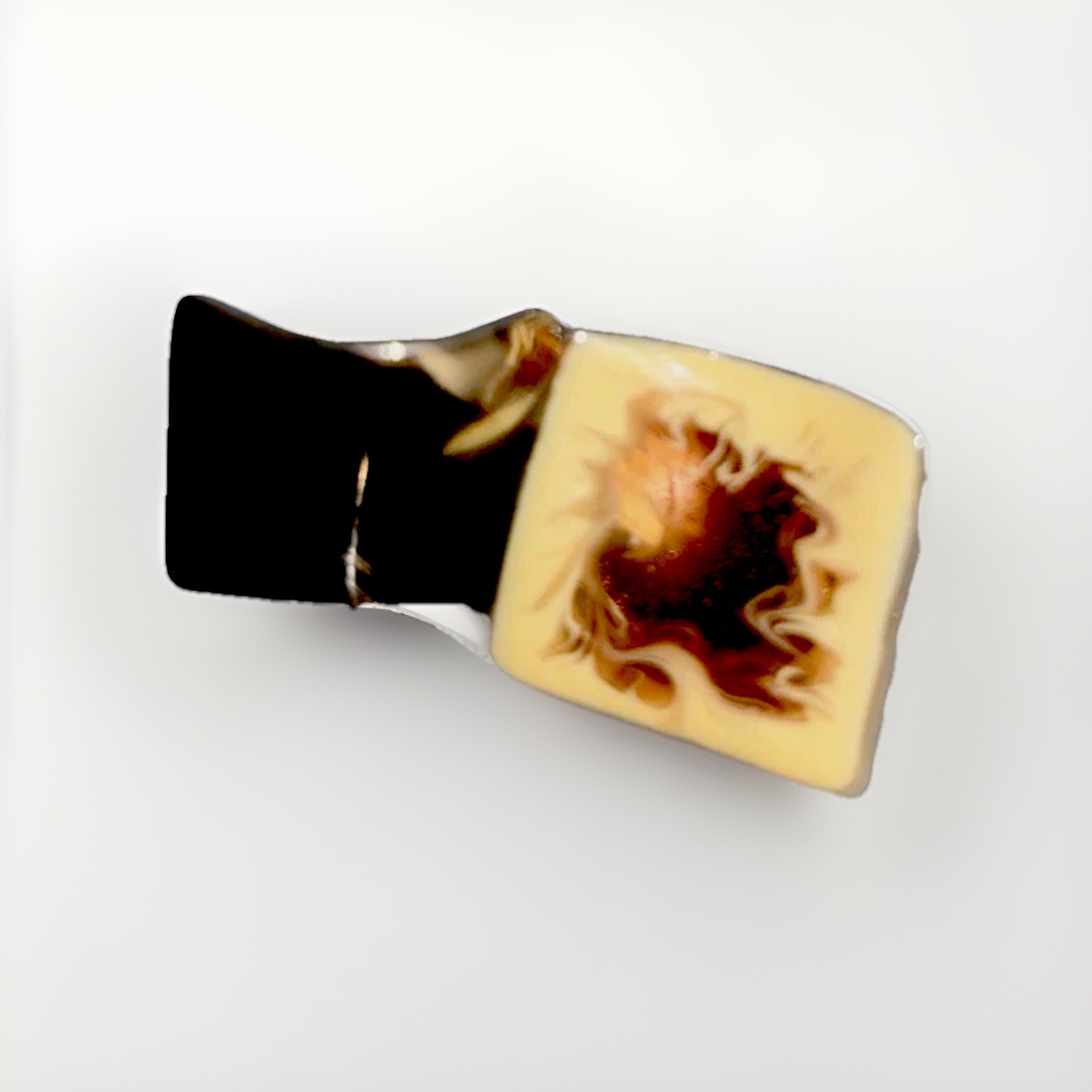 Enamel Shimmer Gold Swirl Square silver tone back posts