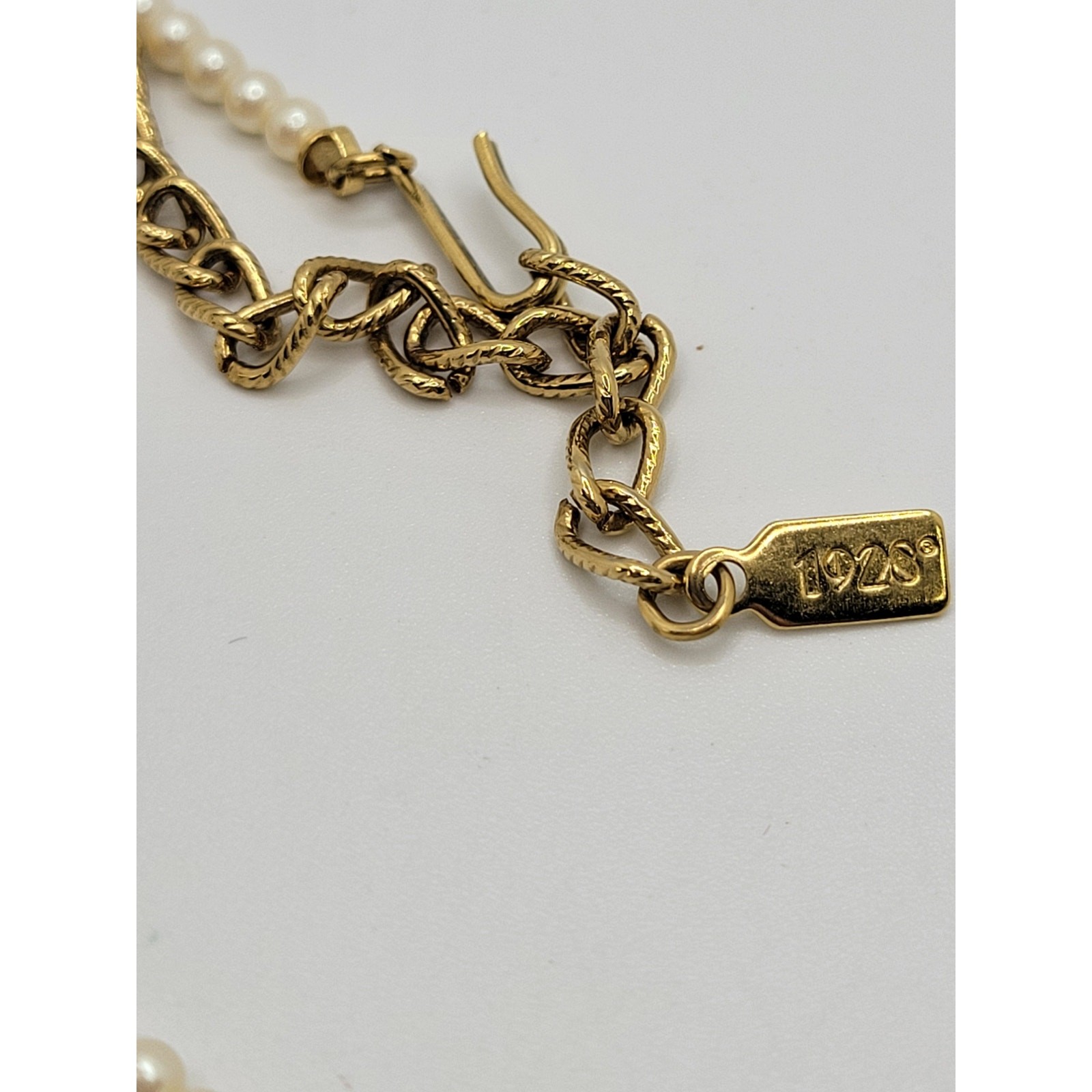 1928 Brand Pink Rose Pendant Necklace Faux Pearls Vintage Set Pierced Earrings