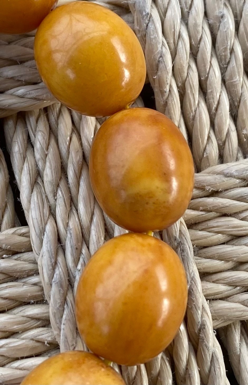 Vintage Baltic Amber Bracelet Ancient Pressed Amber Beads 18.7 grams