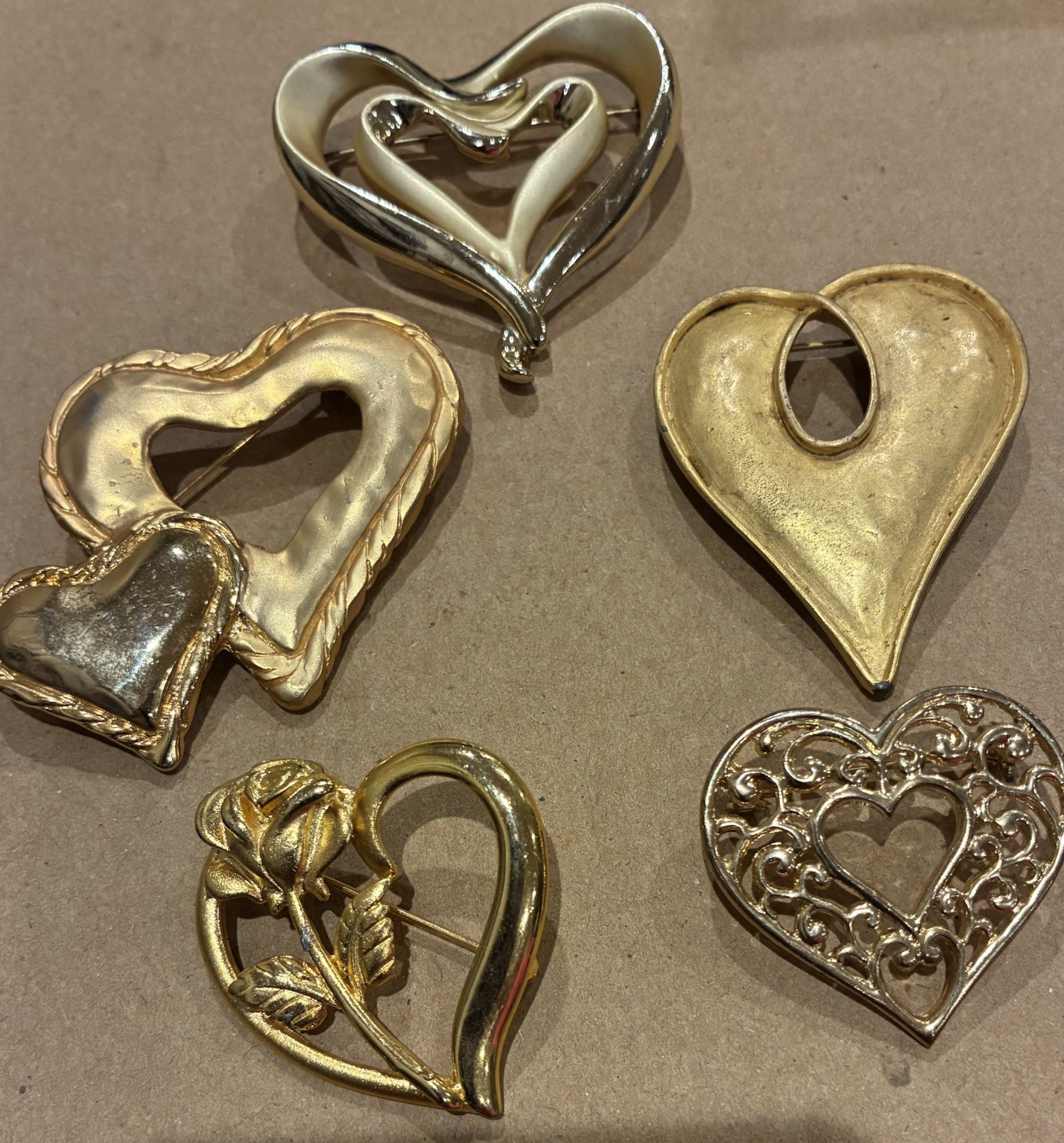 Heart Brooch Lot