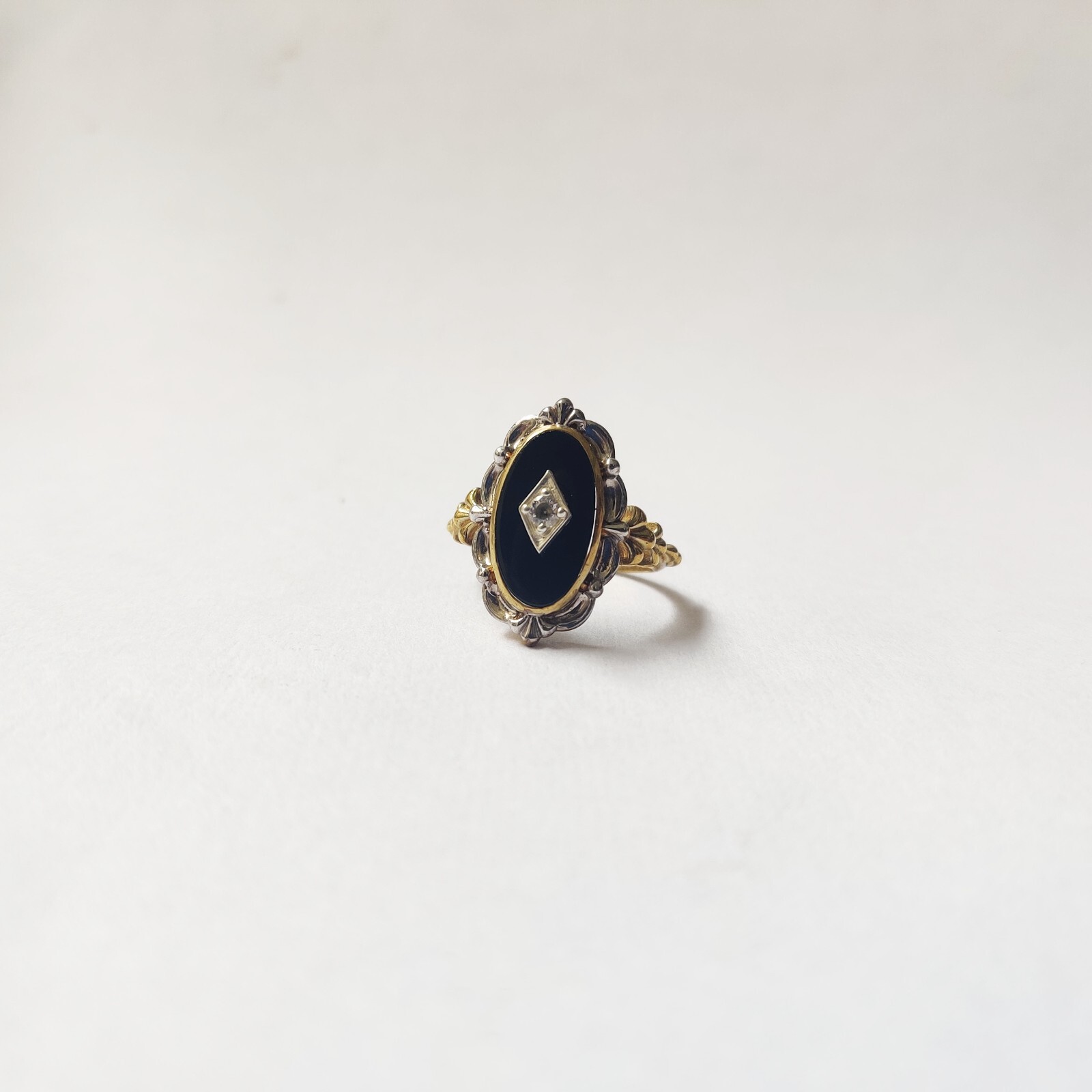 antique 925 silver vintage Victorian art deco handmade black onyx ring best gift