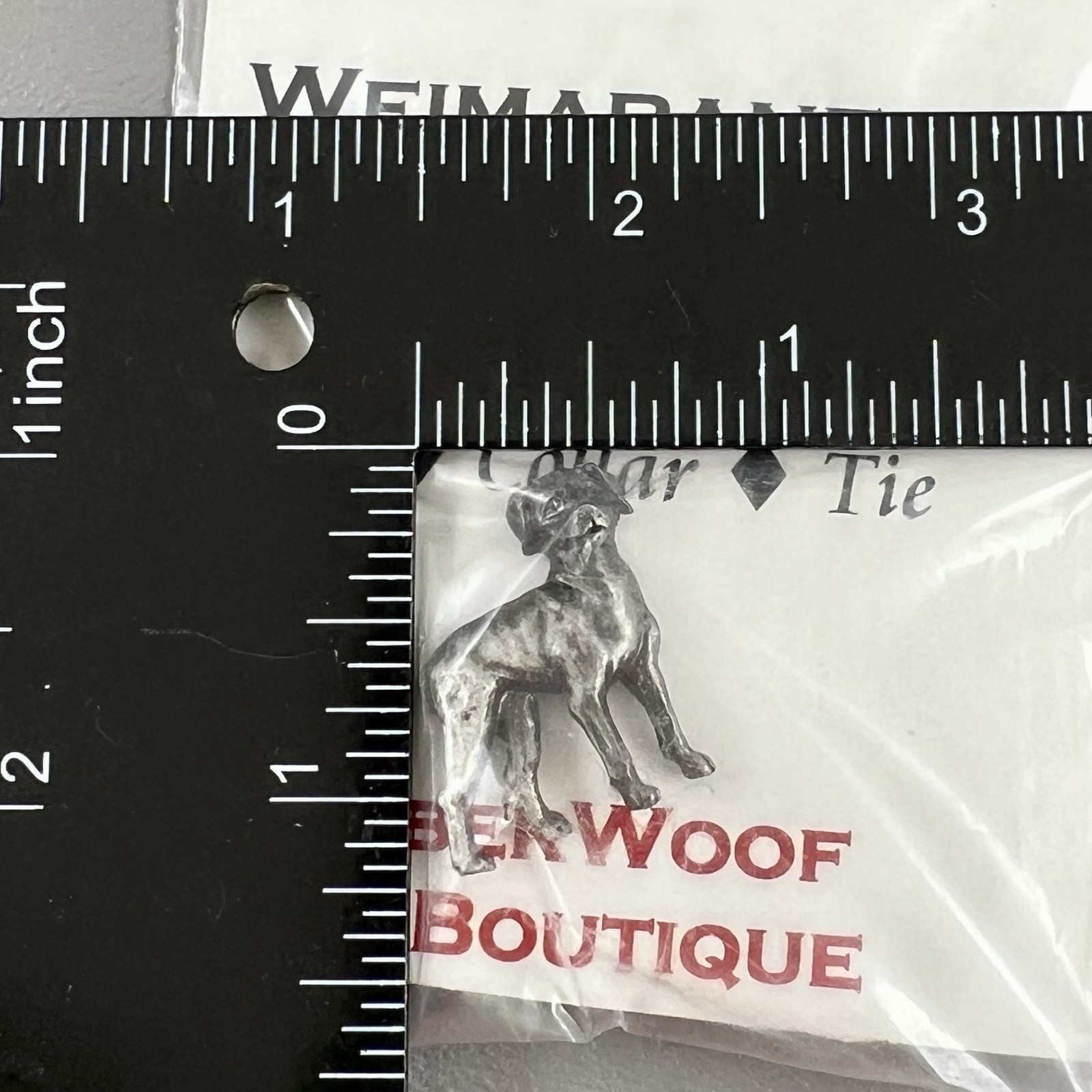 Weimaraner Dog Hat Collar Tie Pin Silver Tone 1″
