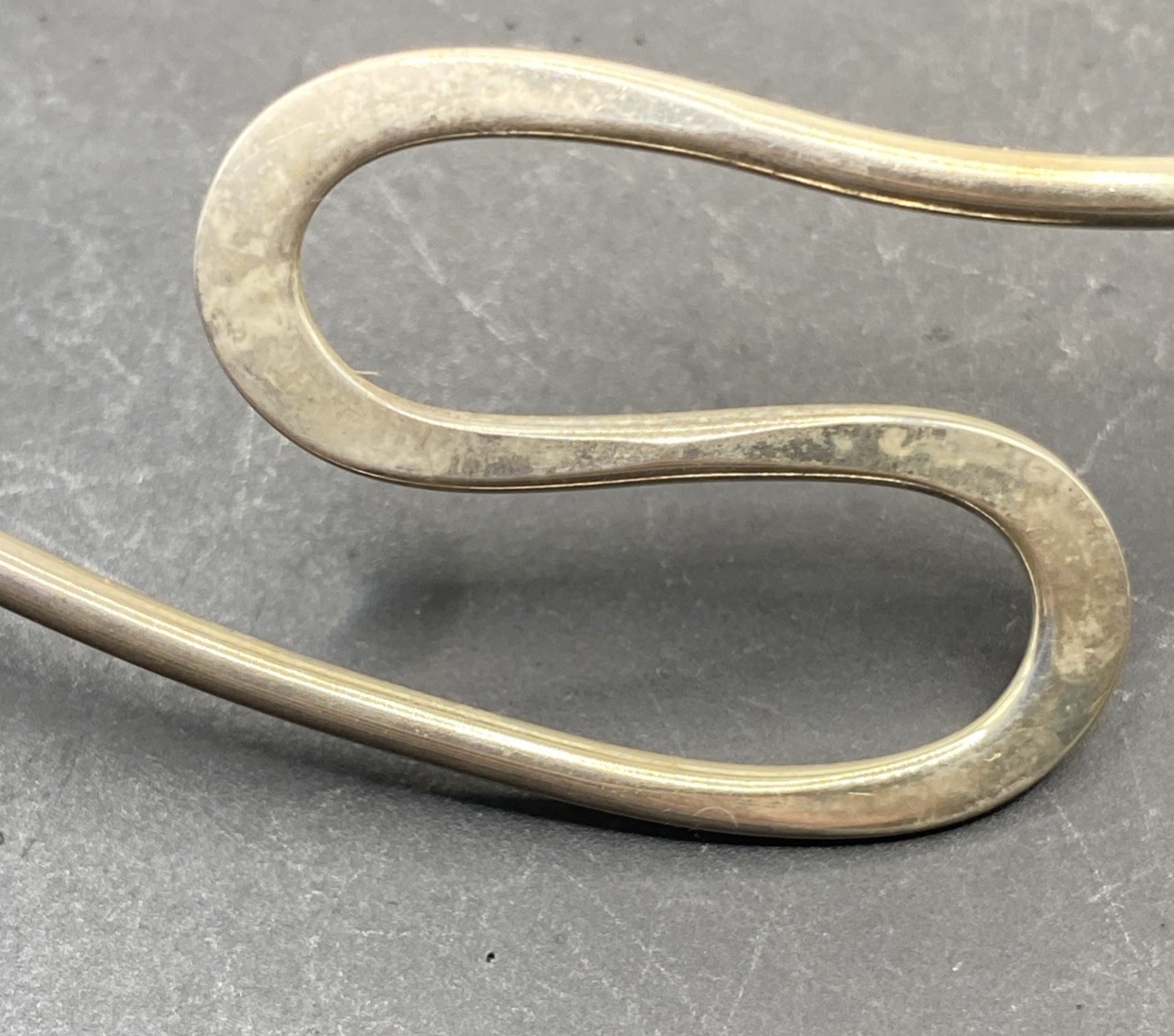 Vintage Sterling Silver S-Neck Twisted Center Collar Choker Necklace