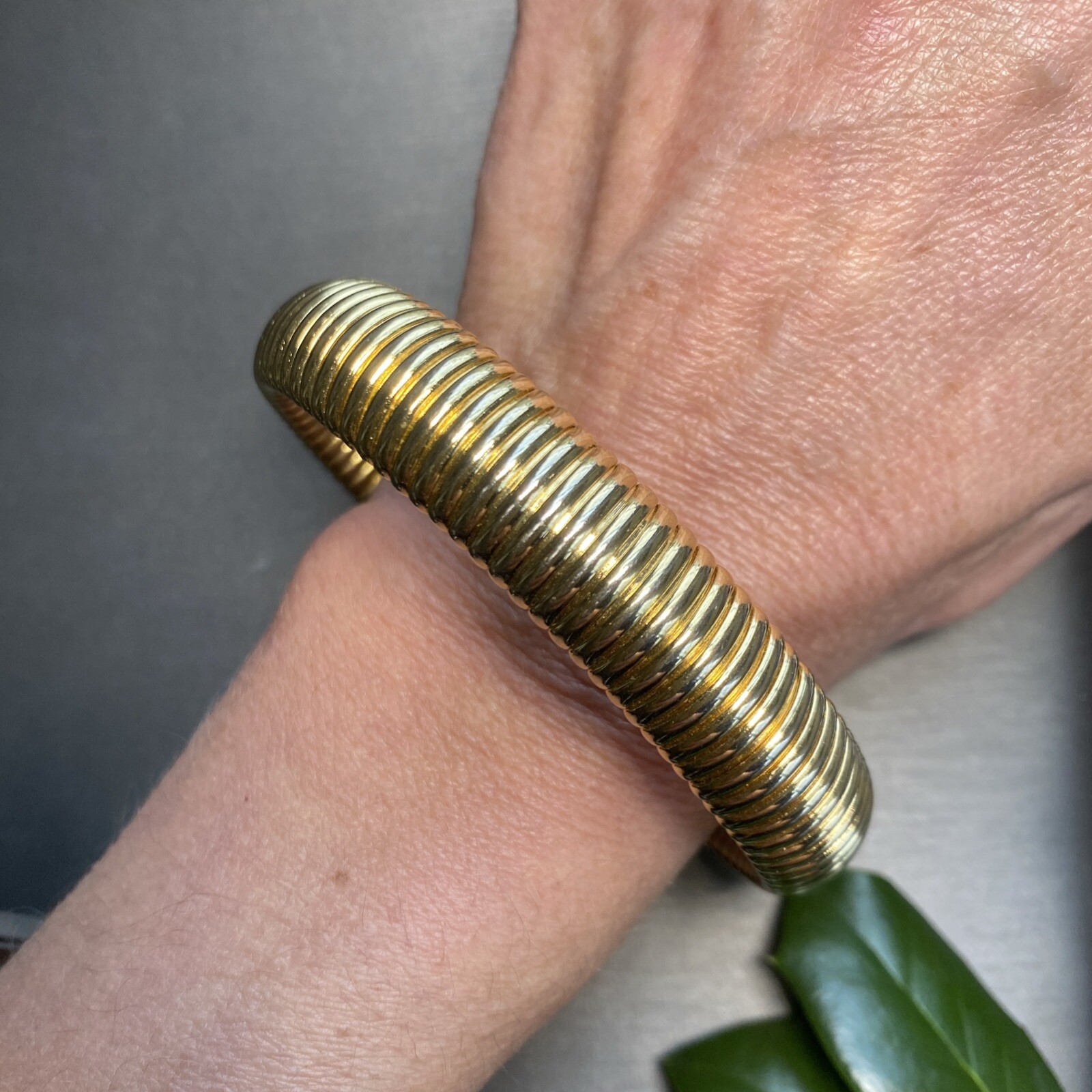 Monet Vintage Tubogas Bangle Bracelet Estate Jewelry Pre-Owned 1960s