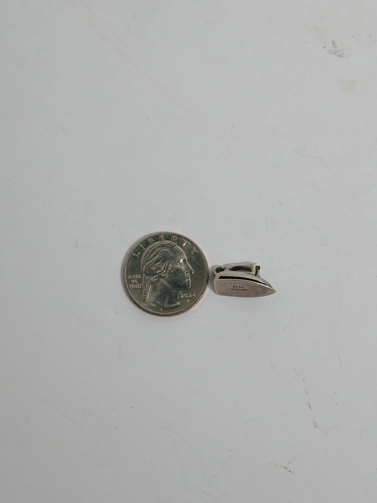 Vintage 925 Sterling Silver Beau Iron Dangle Bracelet Charm