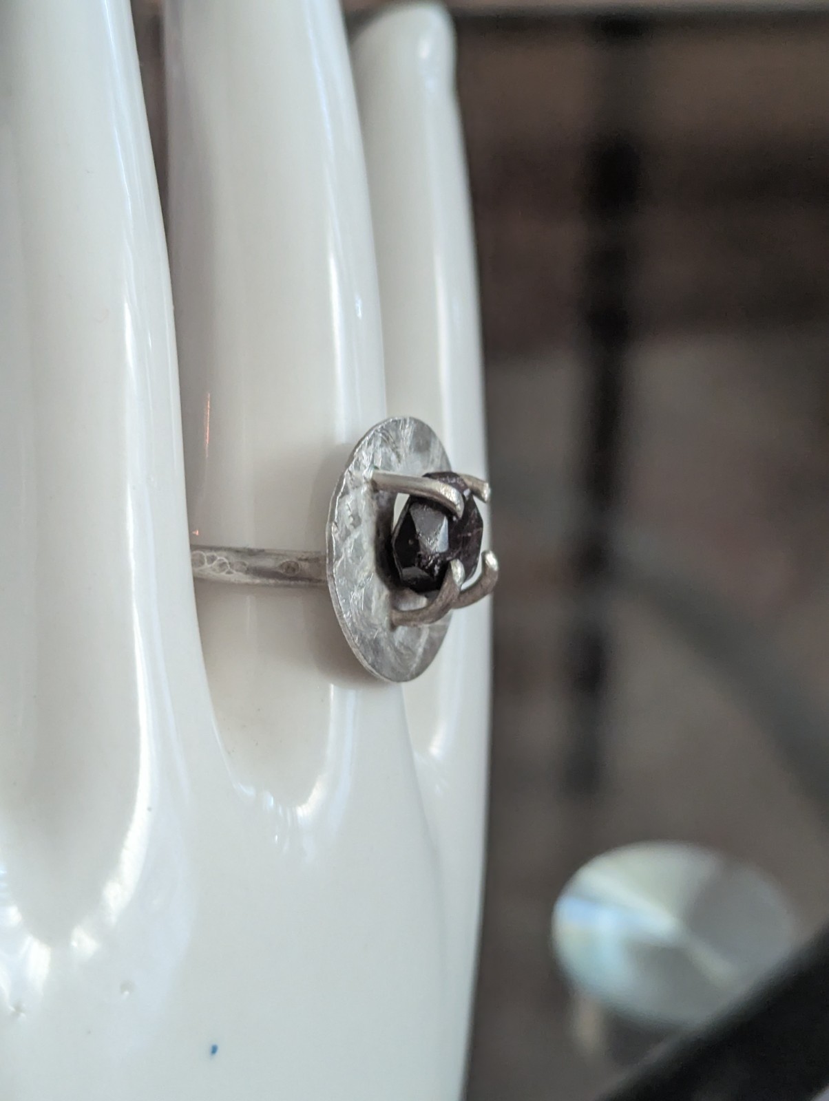 Vintage Silver Modernist Ring 7.5 Freeform Art Sculptural Irregular Handmade