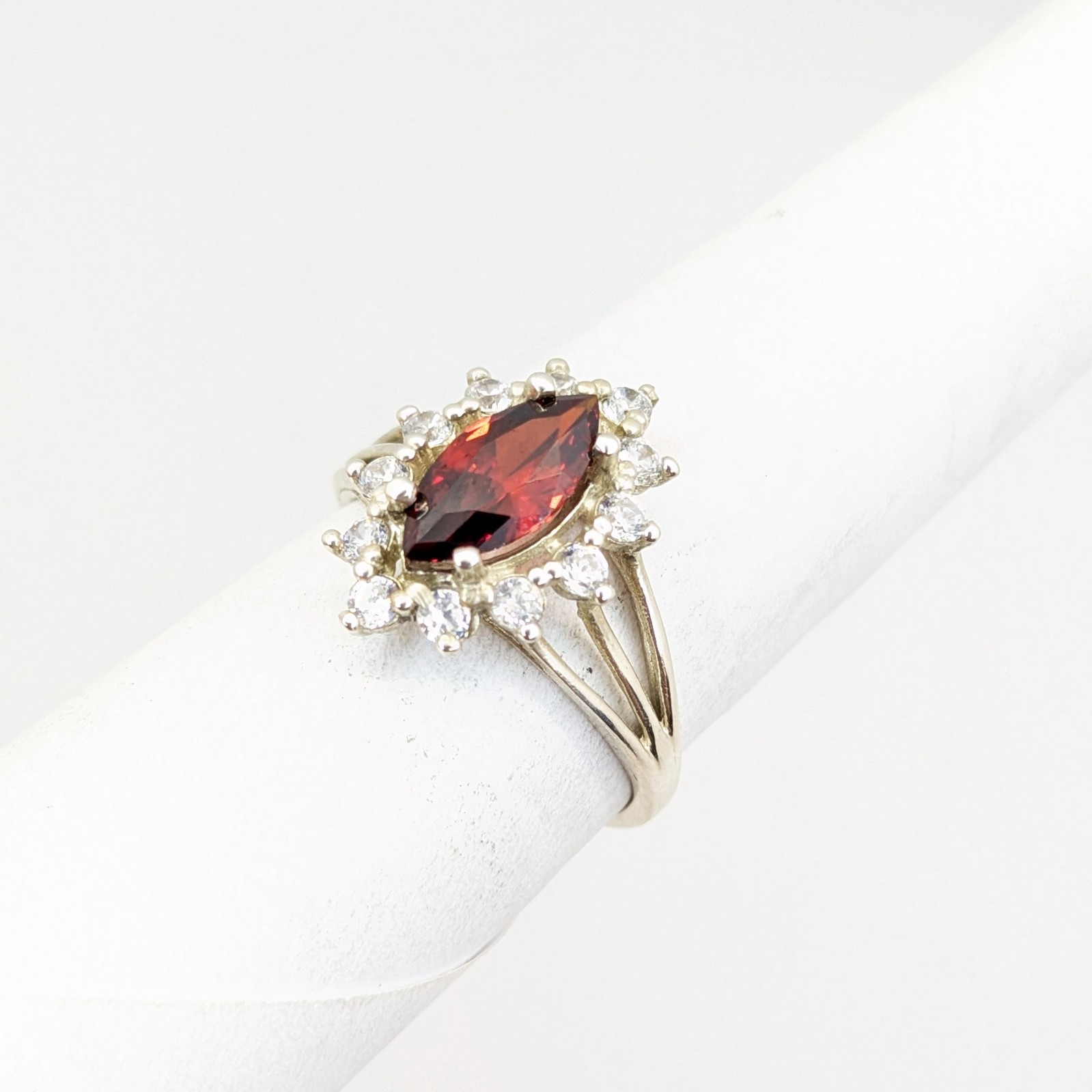 Vintage Luxury RING Silver 925 with Big Bright Stone -size: 7.5US (17.5mm) | #4