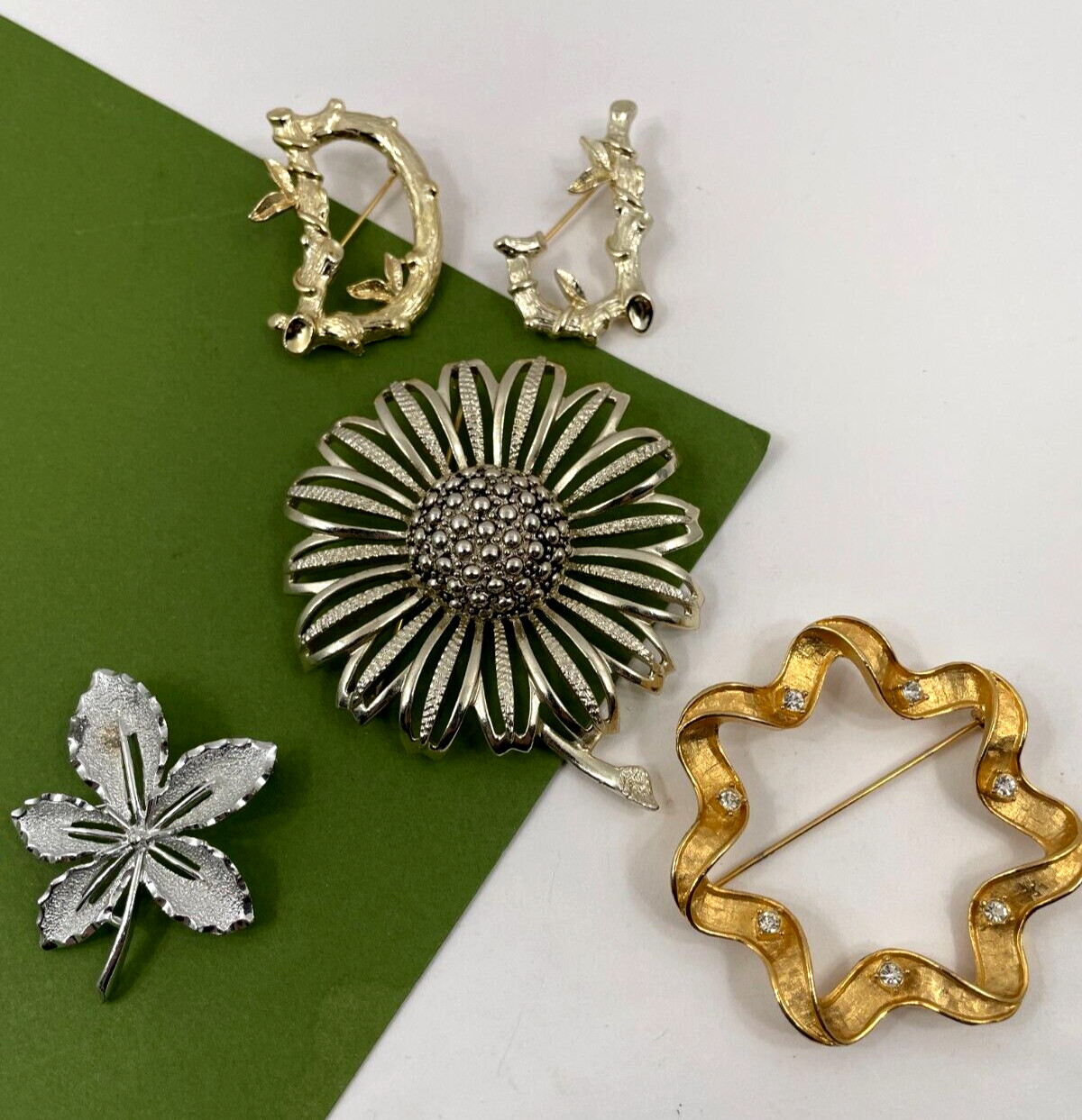 Vintage Sara Coventry Brooch Flower Wreath Leaf Lot of 5 Brooches Pins Jewelry