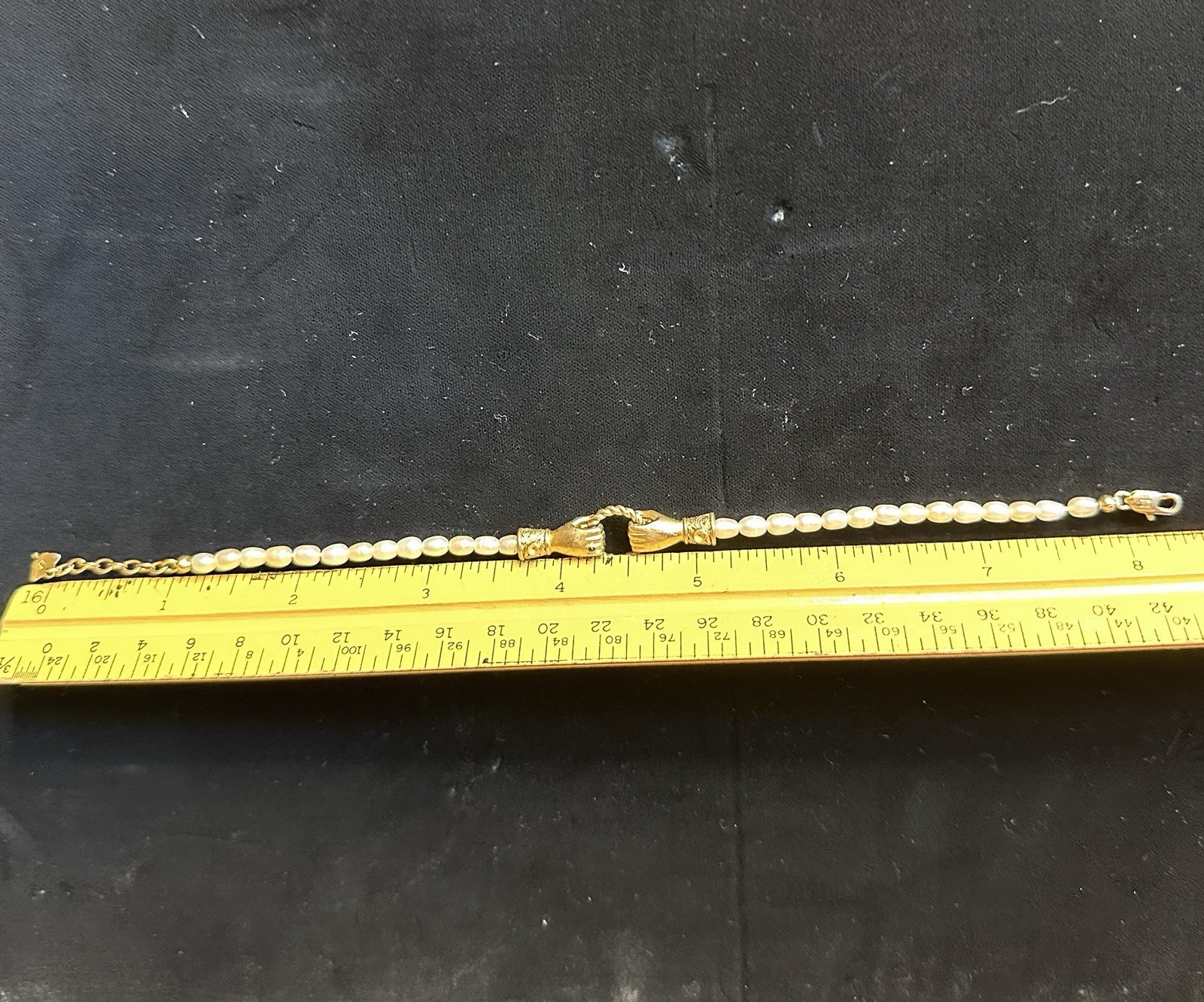 Missoma X Harris Reed 18k Gold Plate/ Natural Pearls In Good Hands Bracelet READ