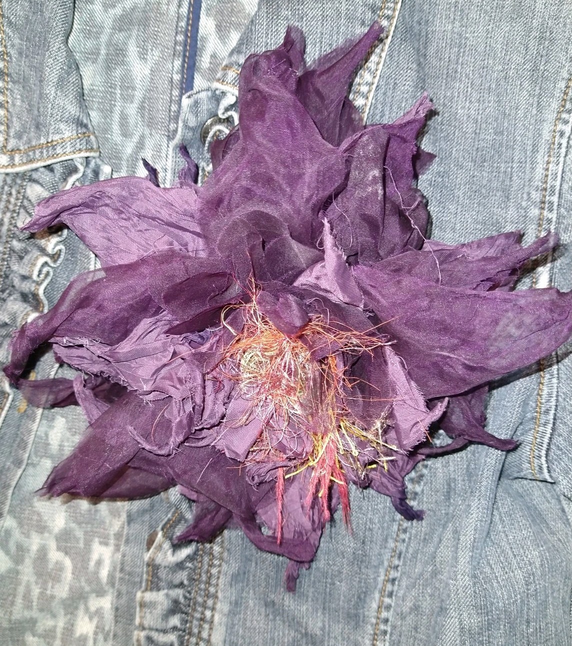 Brooch Large Purple Silk Costume Brooches & Pins Hair Clip Accessories Jewelry