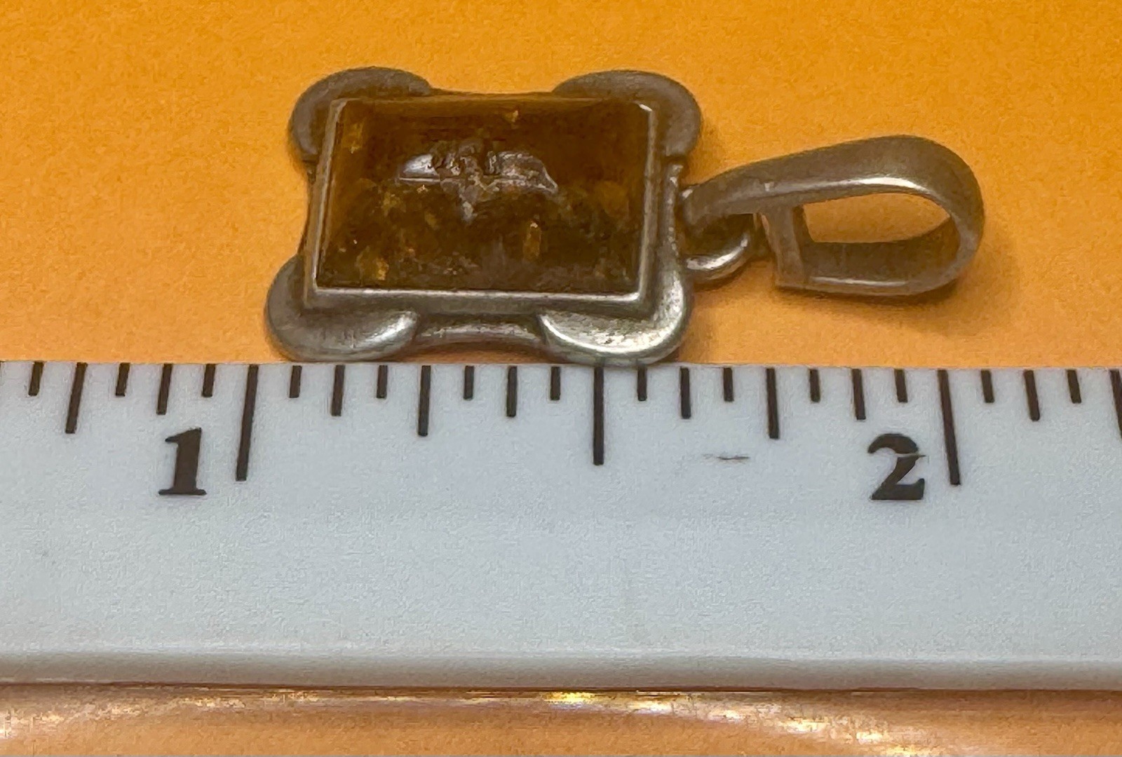 ANTIQUE VINTAGE BALTIC AMBER STERLING SILVER 925 PENDANT UNIQUE!! SEE PICS!
