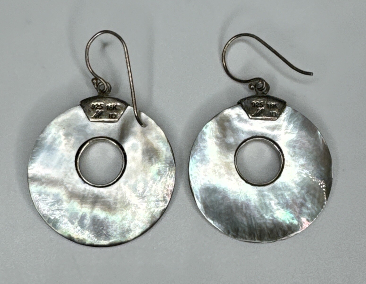 VTG 925 18K Signed M ID Robert Manse Dangle Earrings