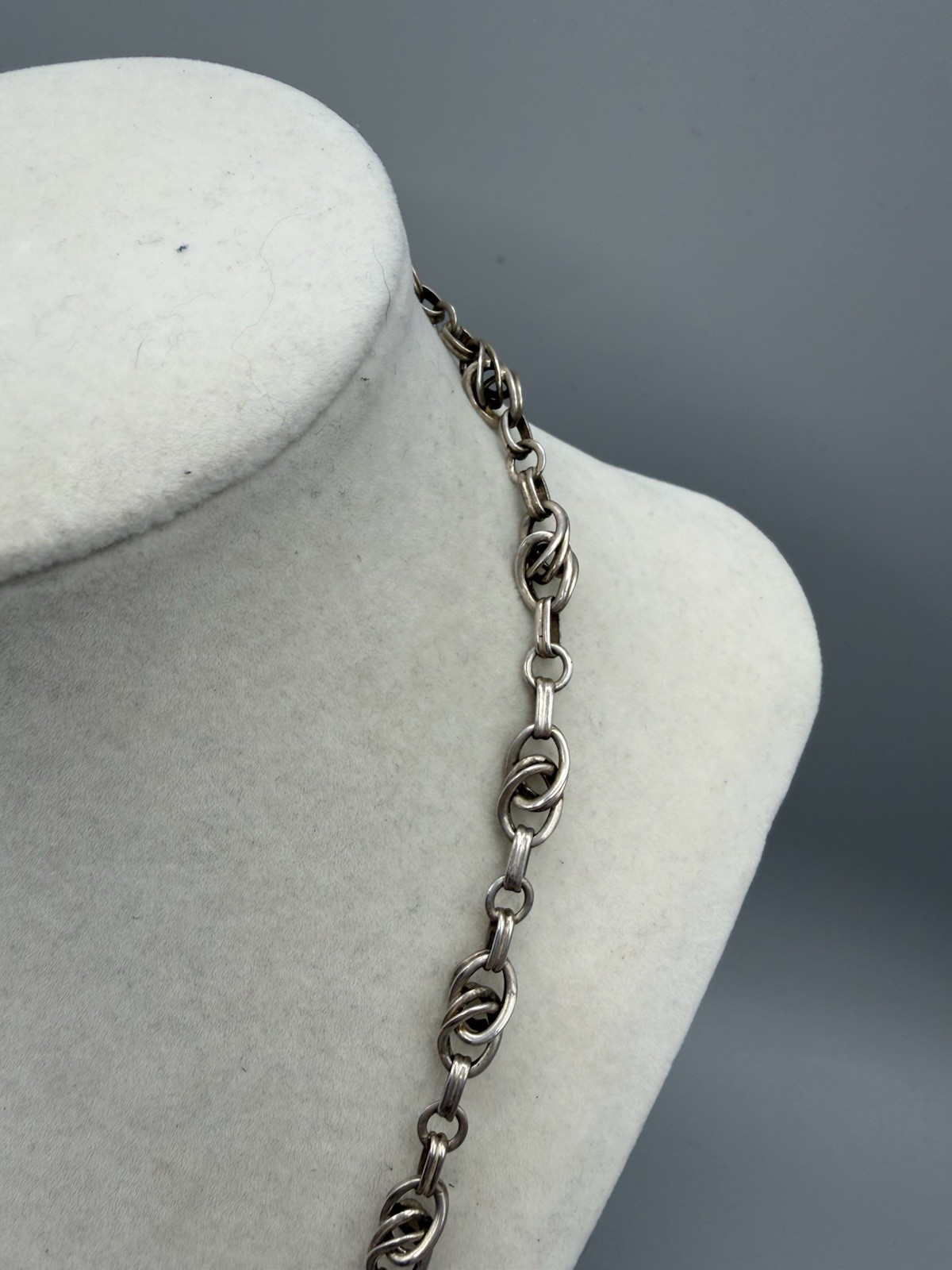 Vintage 1940s 835 Silver Chain Link Necklace