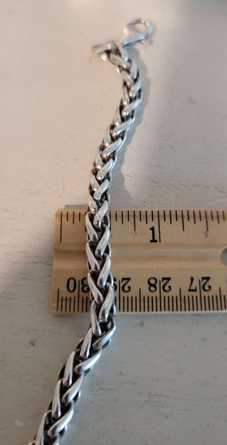 Vintage MSC 925 Sterling Silver Interwoven Link Bracelet 7.5″ L – 23.6 grams