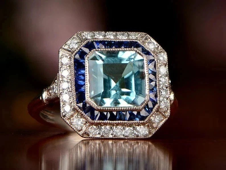 Art Deco Style 4.45Ct Lab Created Diamond Solitaire Ring 14K White Gold Finish