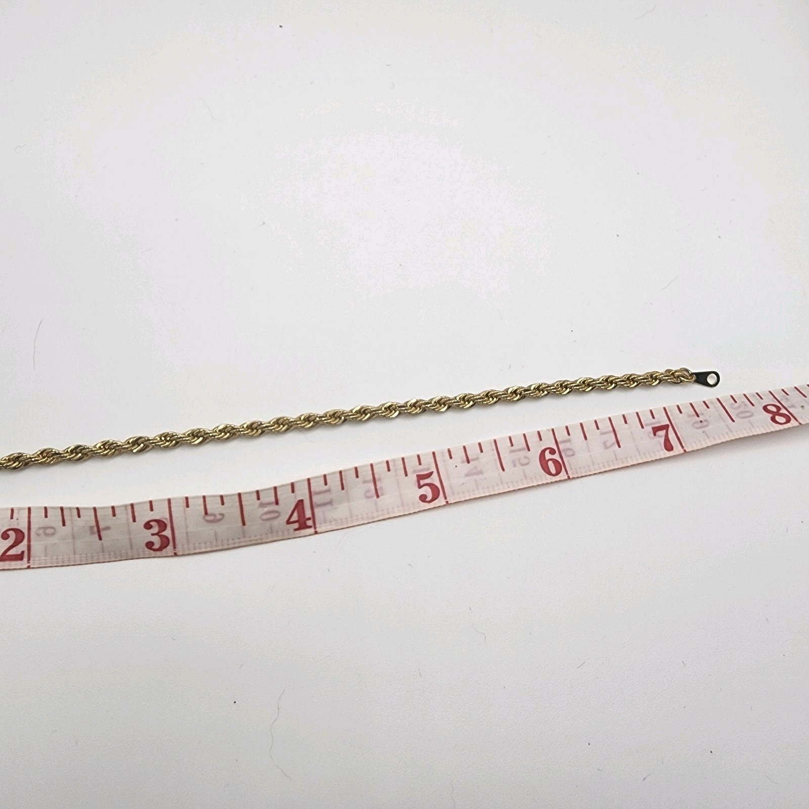 Vintage Gold Tone Twisted Triwl Rope Chain Elegant Bracelet 7.5” Jewelry Gift