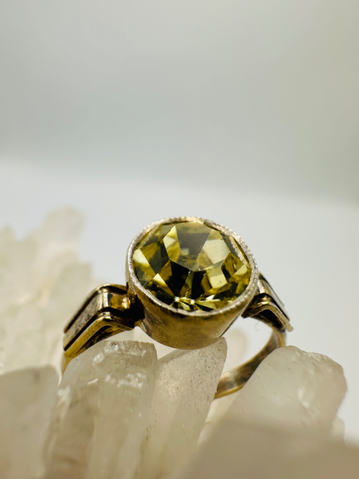 Vintage Gilt Silver Engagement Ring 875 soviet Women’s Jewelry