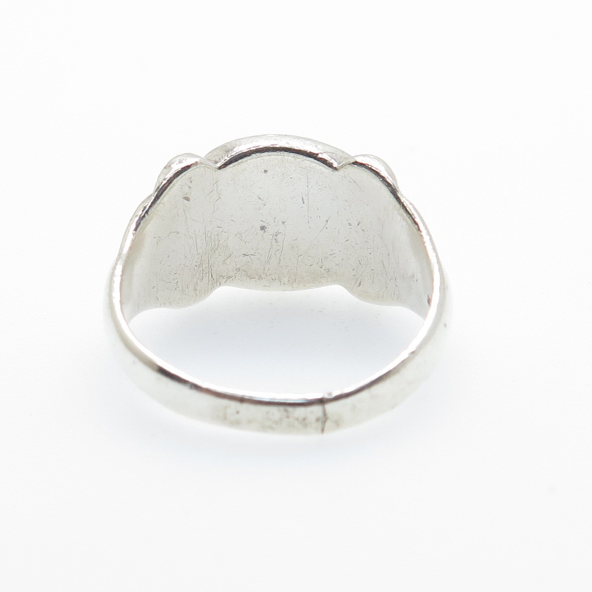 925 Sterling Silver Vintage Engraved ARB Monogram Signet Ring Size 11.5