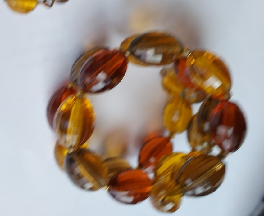 Lucite Amber Necklace and Bracelet Vintage Set Amber Earth Tone Beads